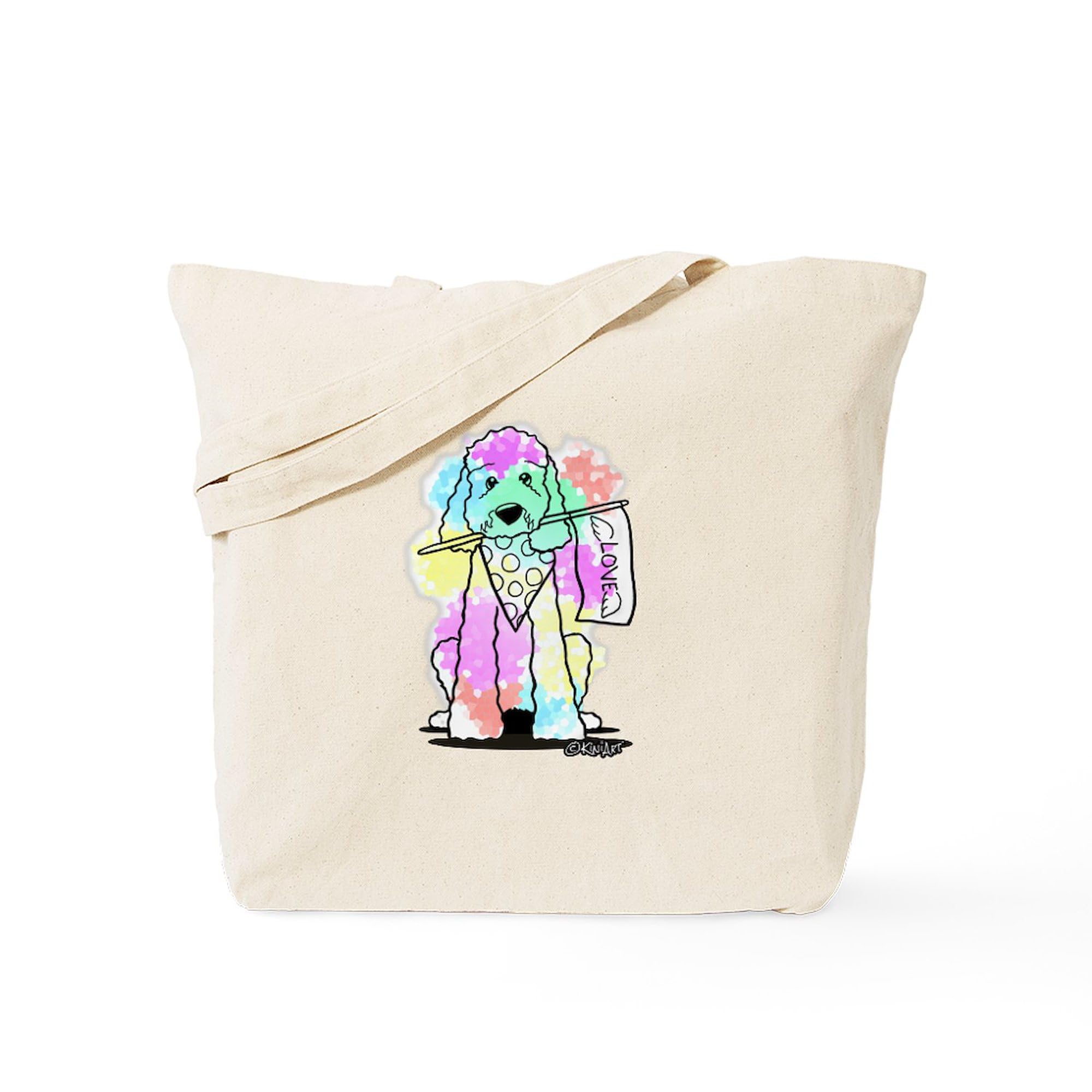 CafePress Snowcone Splash Doodle Dog Tote Bag - Natural Canvas Reusable Shopping Bag for Groceries, Beach & Everyday Use