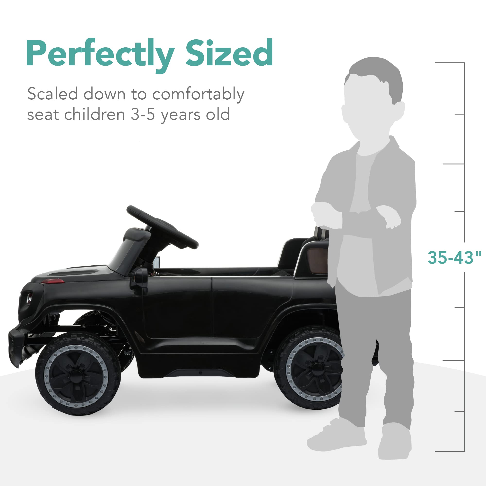 Best Choice Products 6V Kids Ride On Truck with Parent Remote Control - 3 Speed Adjustable, LED Lights, Black - Perfect for Outdoor Play, Birthday Gifts & Toddler Pretend Driving Fun