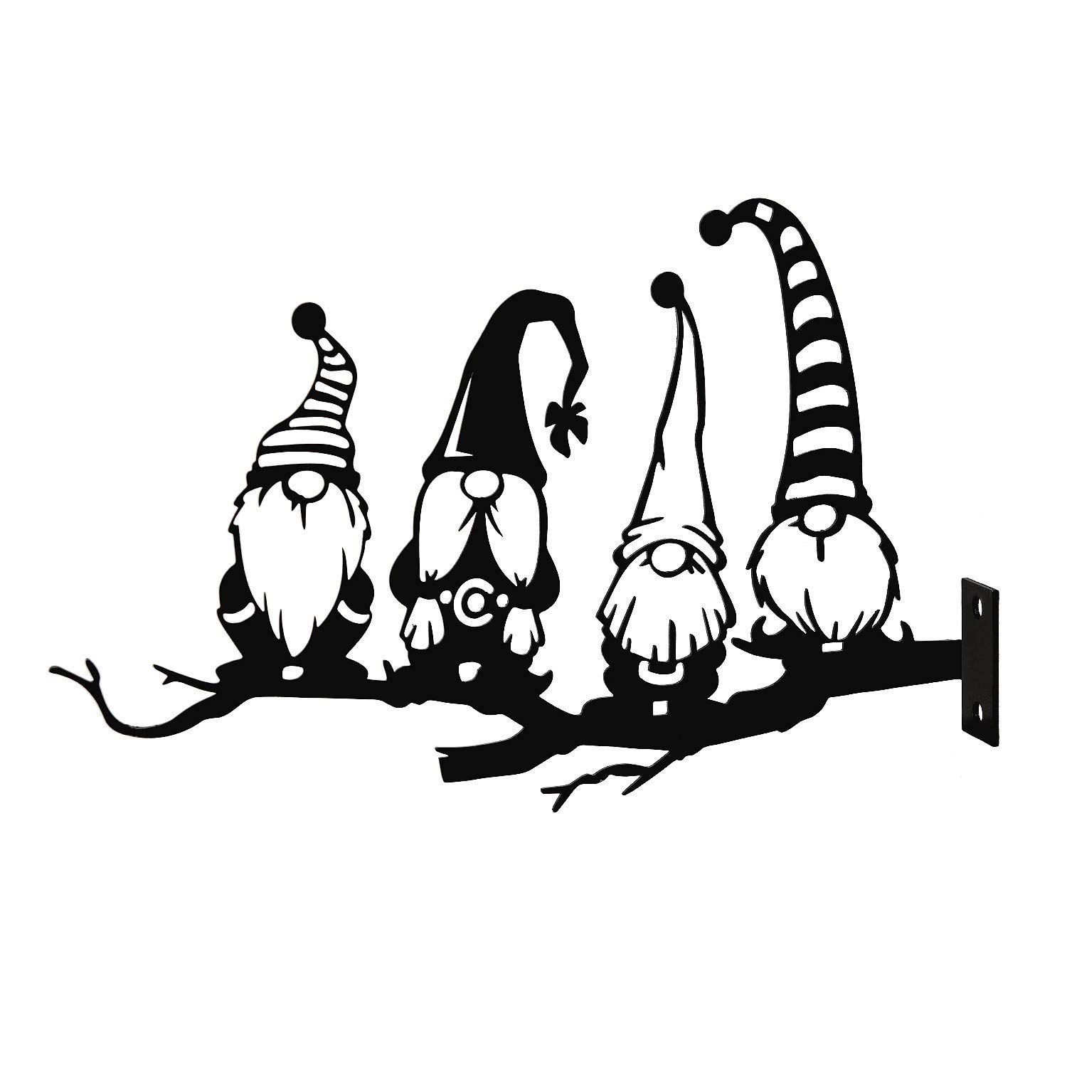 Steel Branch Gnomes Metal Tree Art - Silver Garden Decor with Screw for Christmas Tree, Outdoor & Indoor Decoration | Perfect for Holiday, Party, and Home Decor