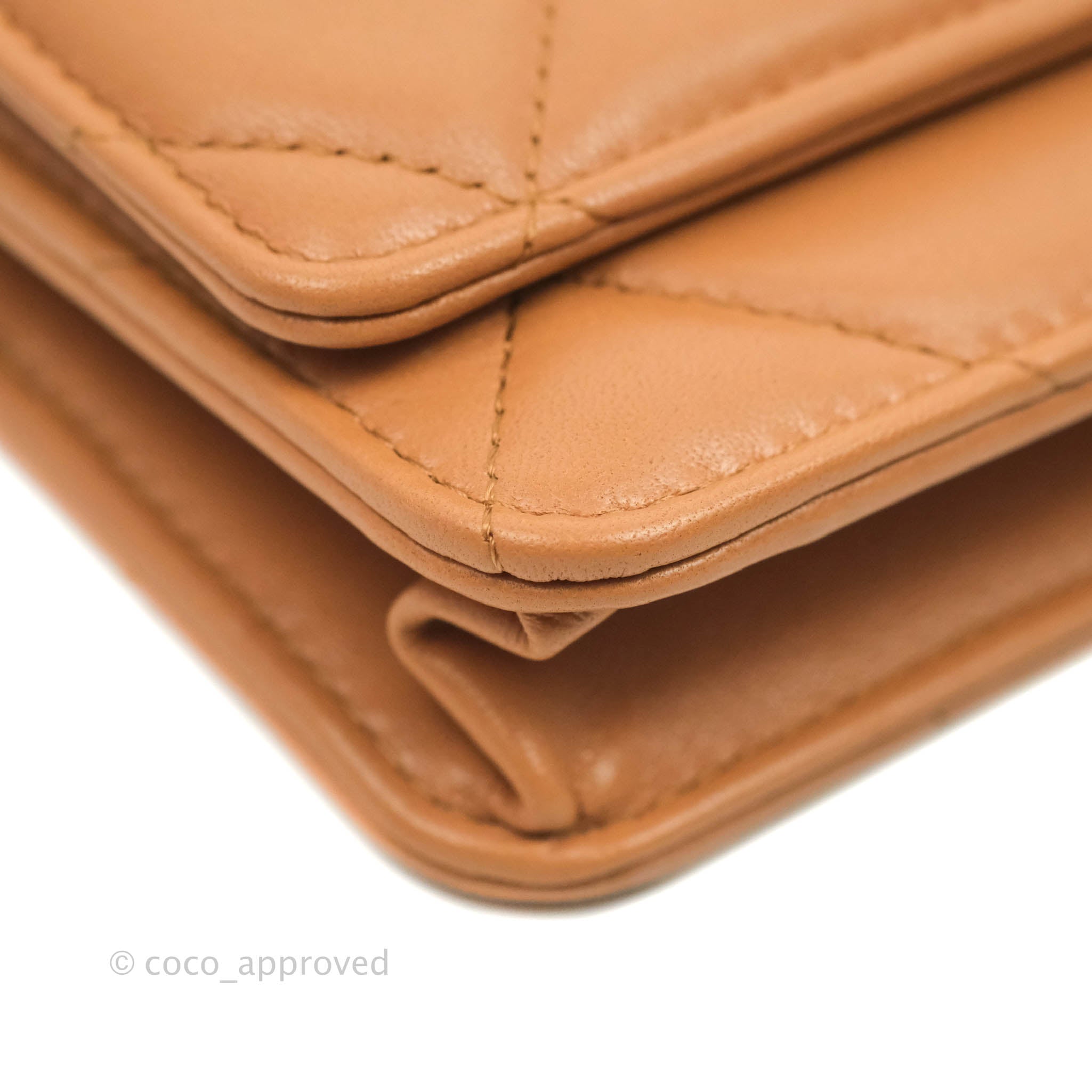 Chanel 19 Wallet on Chain WOC Dark Beige Caramel Lambskin Mixed Hardware 21K - Luxury Crossbody Bag for Women, Perfect for Evening Parties & Date Nights