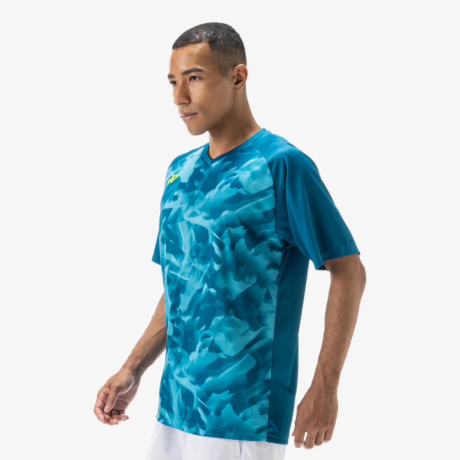 Yonex YM0033 Men's Crew Neck T-Shirt - Breathable & Comfortable Athletic Shirt for Tennis, Running & Gym Workouts (Blue Green)