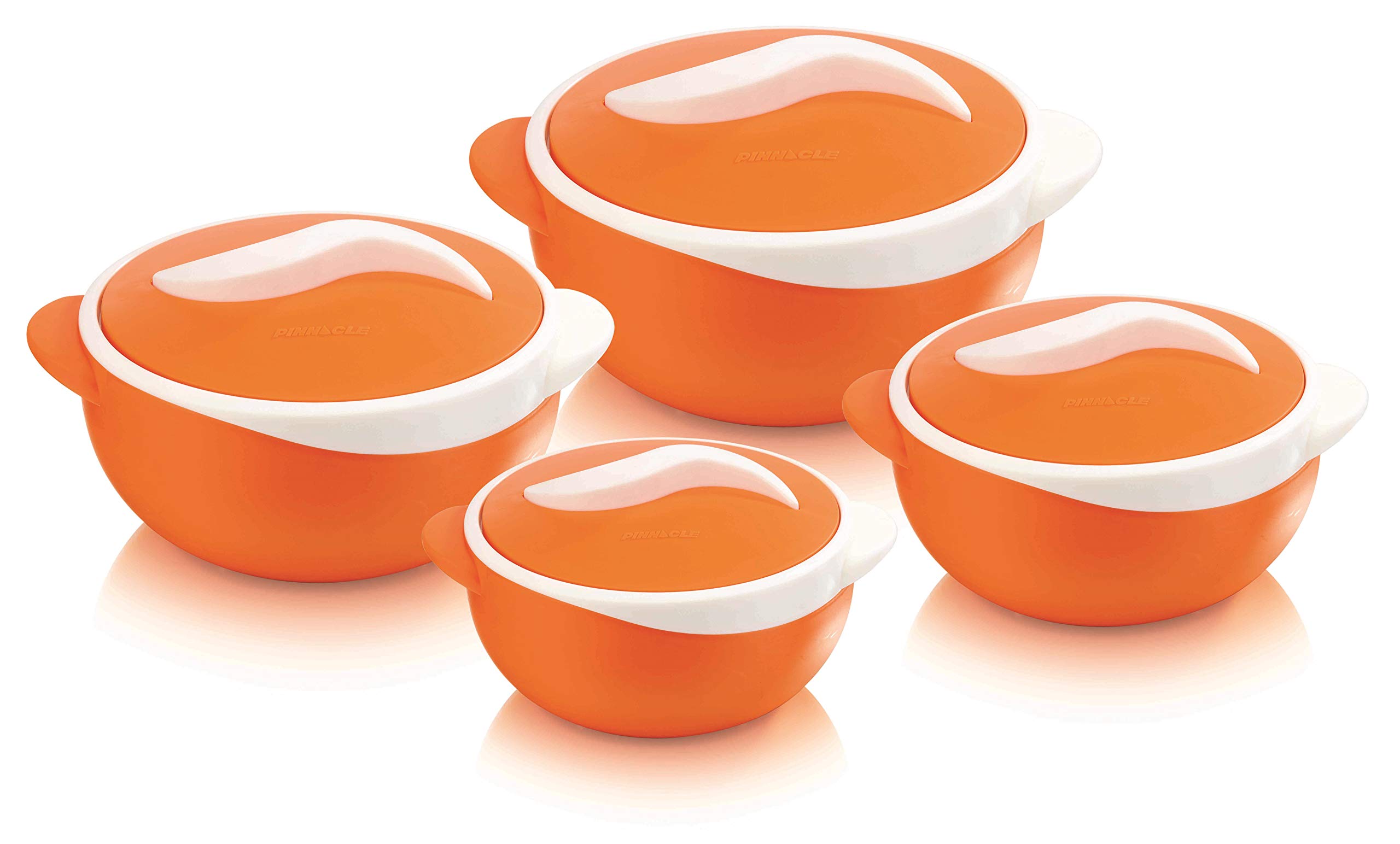 Premium Pinnacle Insulated Food Storage Container - 4-Pack, Orange & White | Perfect for Picnics, Lunch Boxes & Outdoor Adventures