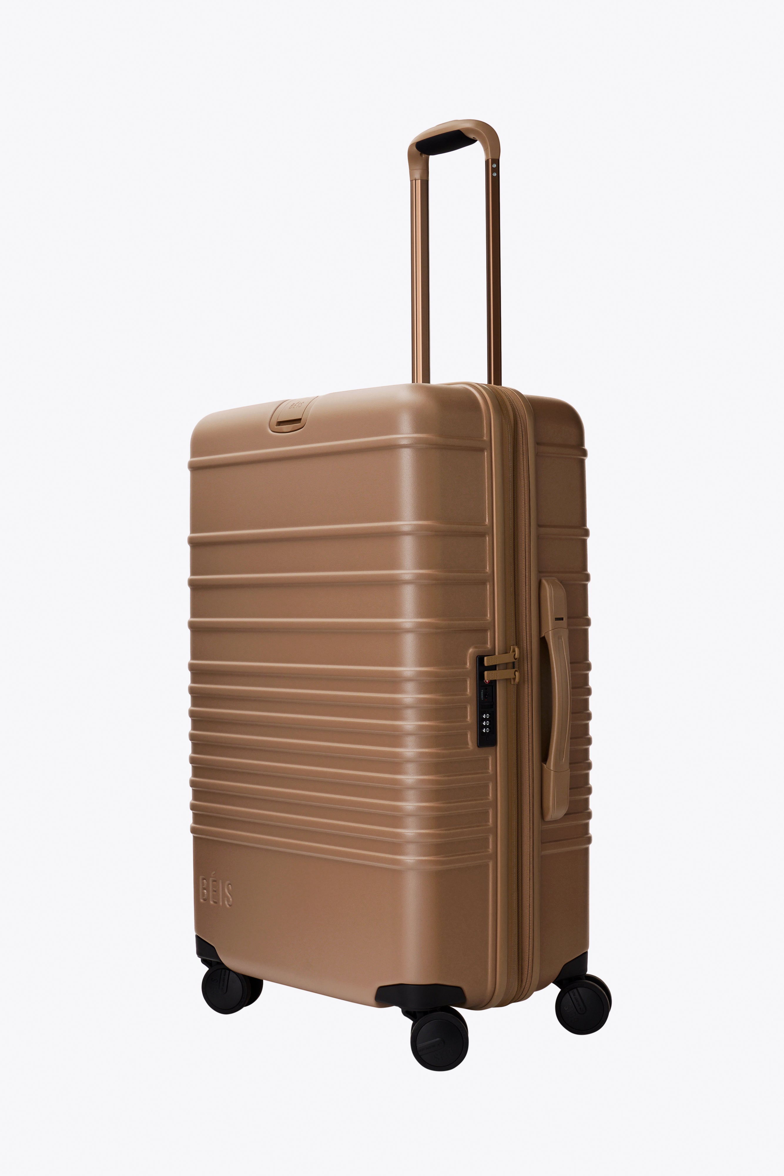 Medium Check-In Roller Suitcase in Camel Color - Perfect for Air Travel & Business Trips