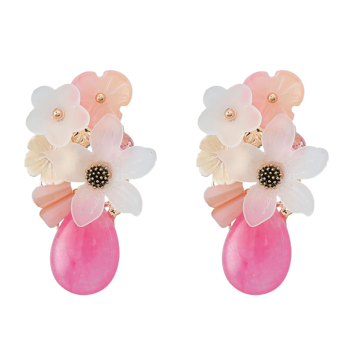 Elegant Daisy Floral Acrylic Dangle Drop Earrings for Women - Cute Teardrop Dangling Earrings Jewelry Gifts for Girlfriend, Daughter, BFF - Perfect for Birthday, Wedding, Party & Everyday Wear