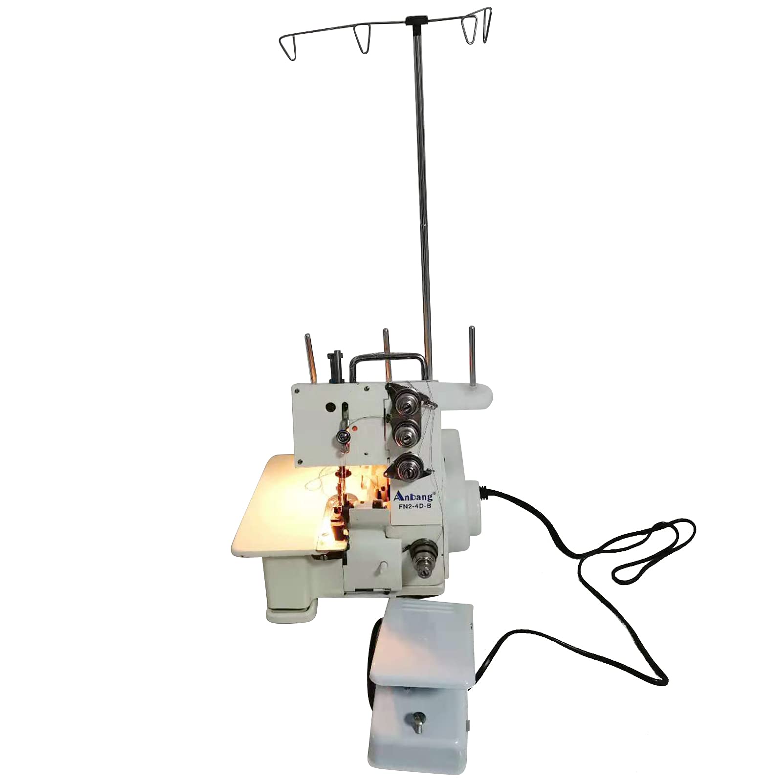 Professional 80W Four-Thread Edging Sewing Machine with Foot Controller - 1200 Stitches/Min for Home Sewing, Undershirts & Cotton Sweaters - Perfect for DIY Projects, Clothing Alterations and Fabric Edging