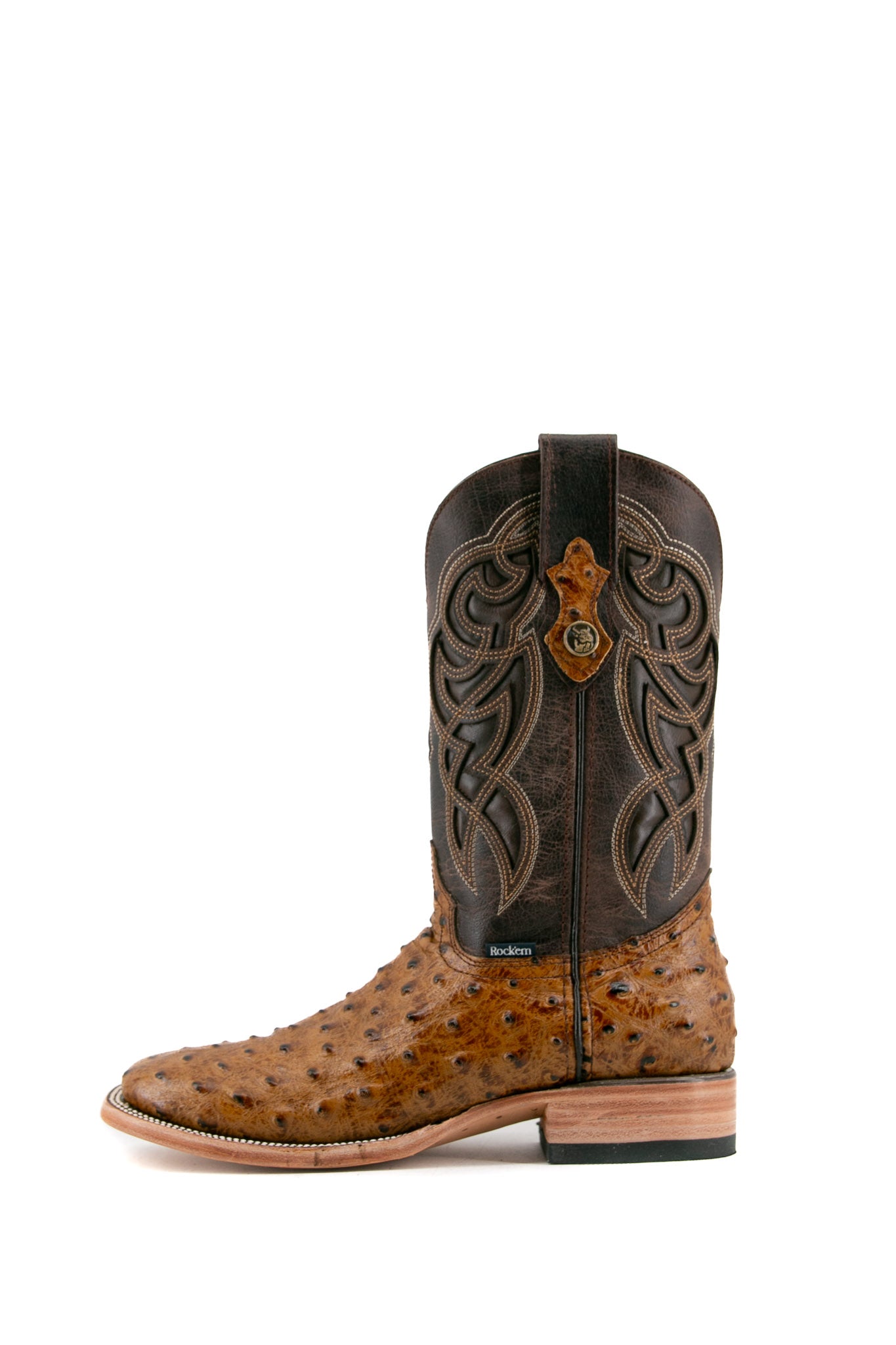 Premium Ostrich Leather Square Toe Cowboy Boots for Men - Western Style Rodeo & Ranch Work Boots - Perfect for Country Dancing, Horseback Riding & Outdoor Adventures