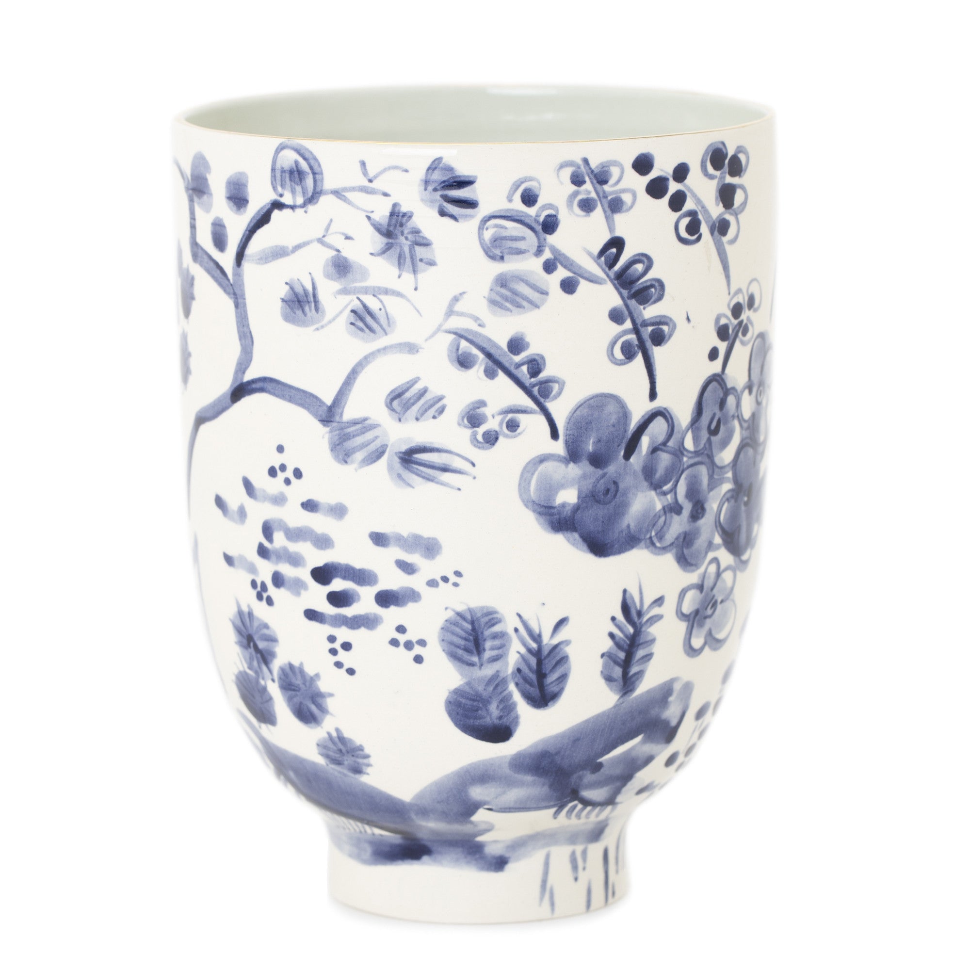 Erin Gates Delft Blue Tall Ceramic Bowl - Handmade Dutch Pottery for Soup, Salad & Dessert - Elegant Dining & Home Decor