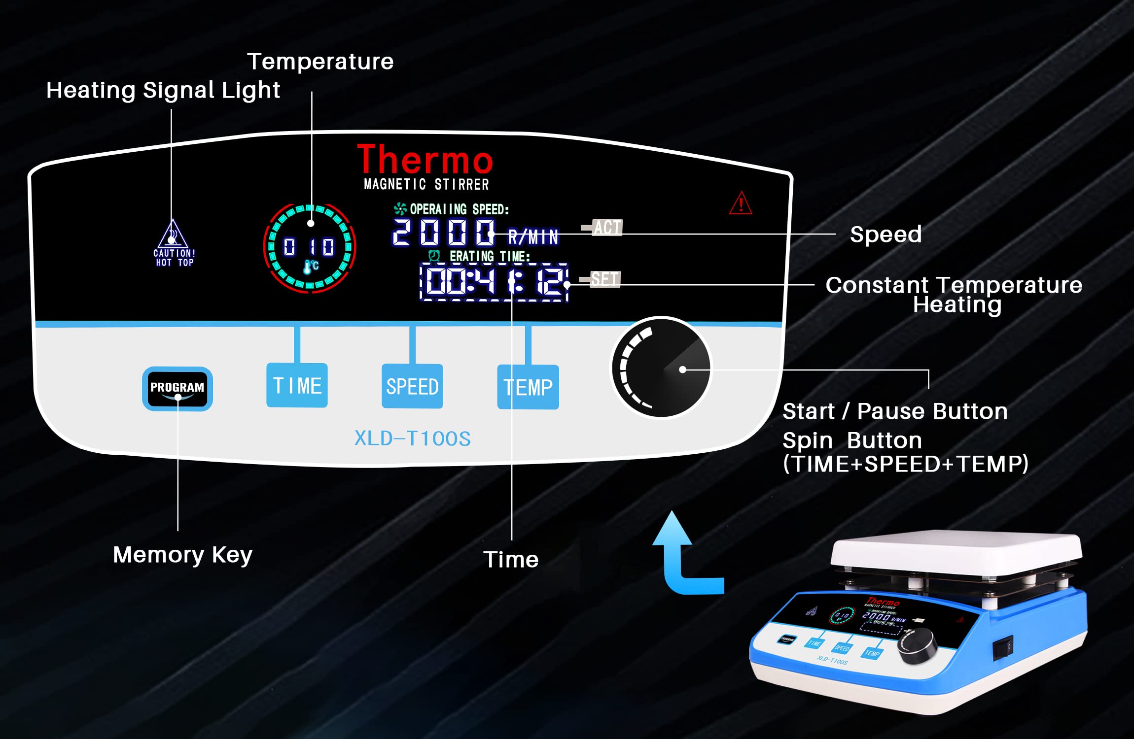 Magnetic Stirrer Hot Plate 6L Capacity with 6.5