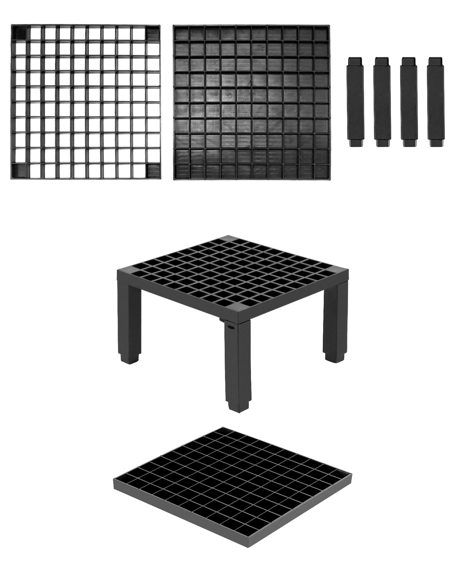 QWORK 96 Hole Plastic Pencil & Brush Holder Organizer - 4 Pack Desk Storage Stand for Pens, Brushes, Colored Pencils, Modeling Tools - Perfect for Artists, Students & Office Organization