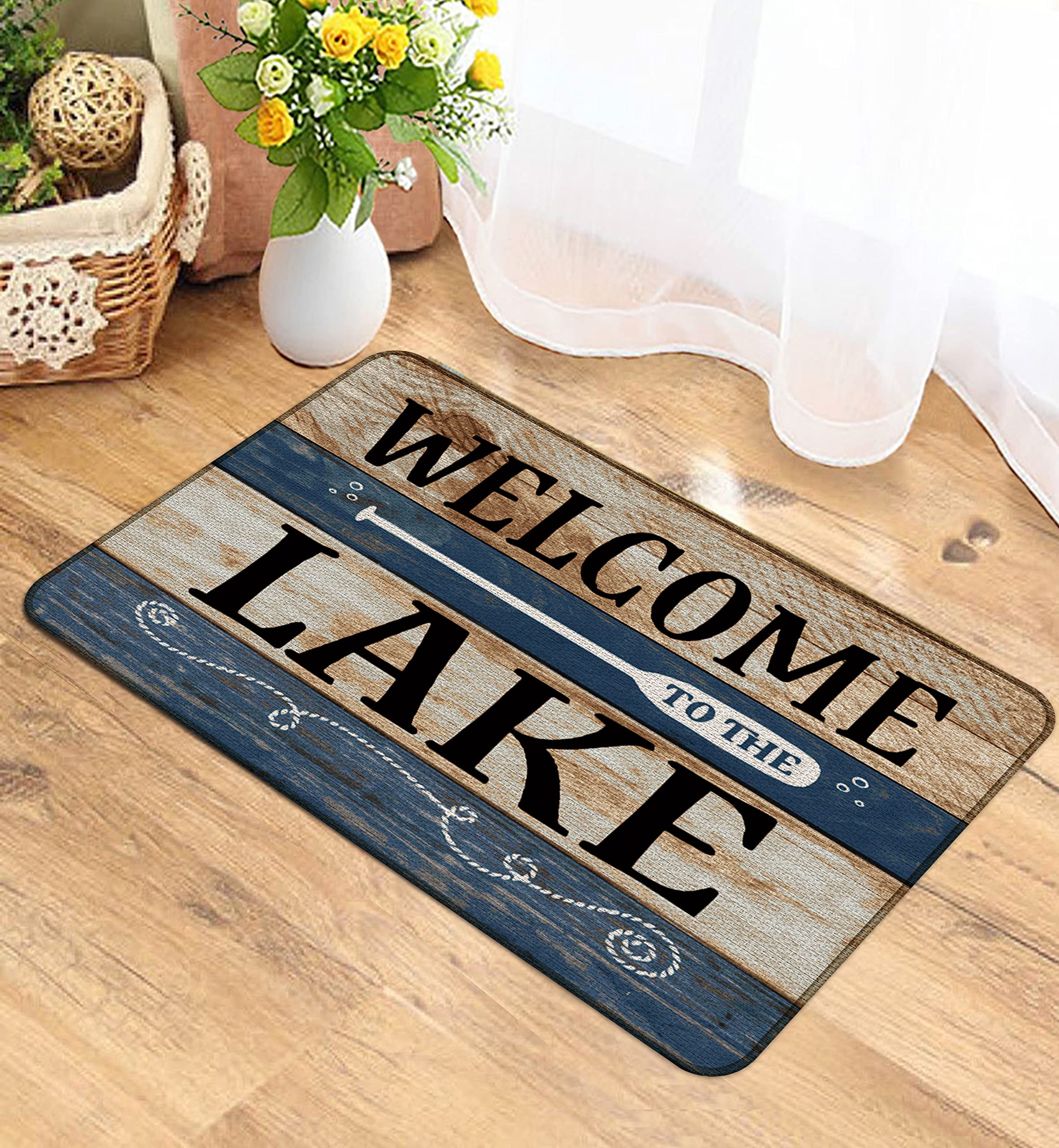 Lake House Door Mat - Non-Slip 17x30 Outdoor Welcome Mat, Durable Lake Themed Decor for Home Entryway | Perfect for Lakefront Cabins, Porches & Vacation Homes
