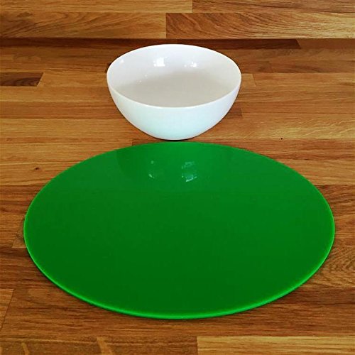 Bright Green Oval Placemat Set of 6 - Large Waterproof Table Mats for Dining Room, Kitchen, or Outdoor Picnic - Eco-Friendly & Non-Slip