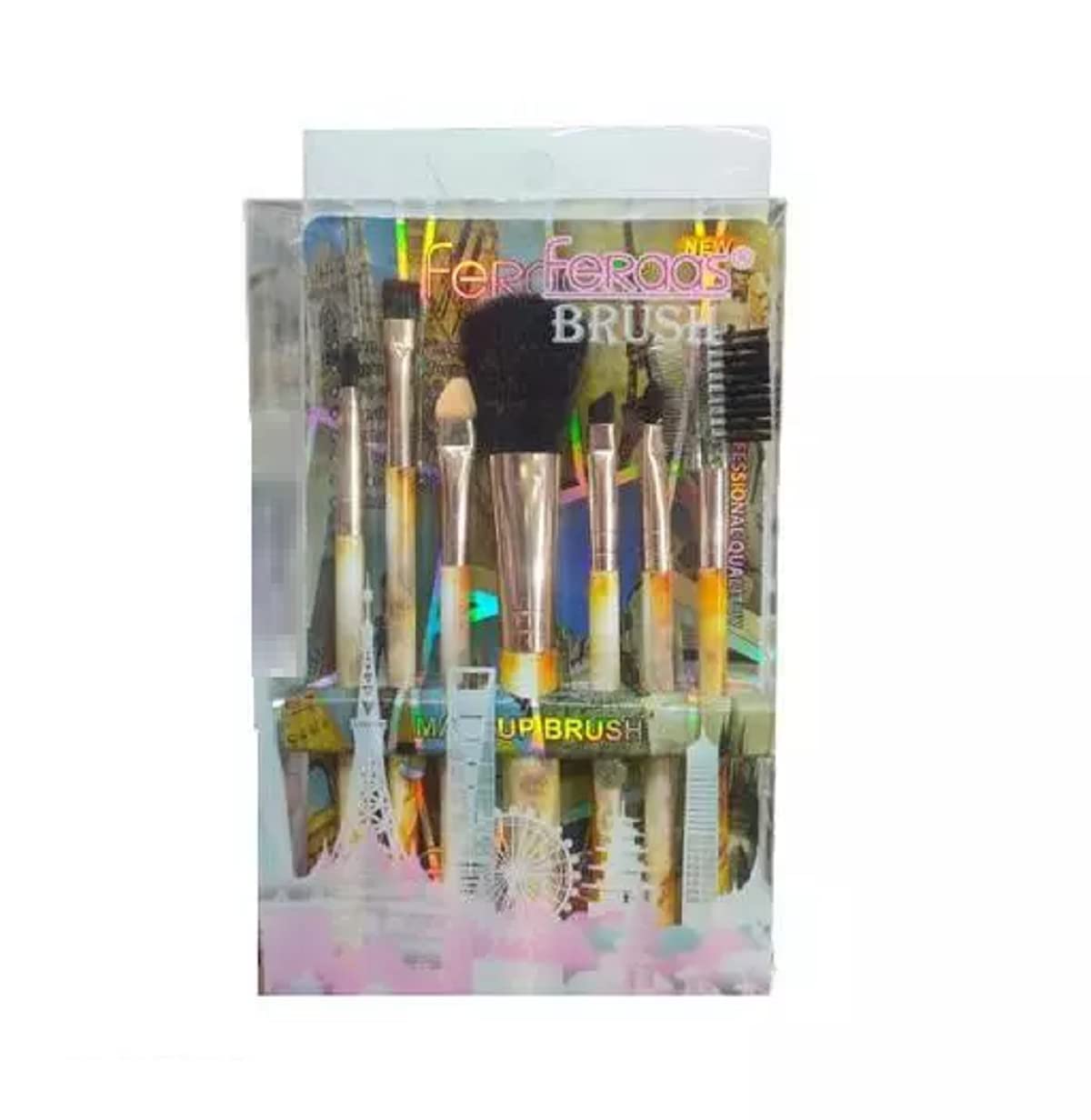 ZAUKY Professional 5-Piece Makeup Brush Set - Multicolor Cosmetic Brushes for Foundation, Blending, Contouring & More - Perfect for Daily Makeup, Travel & Professional Use
