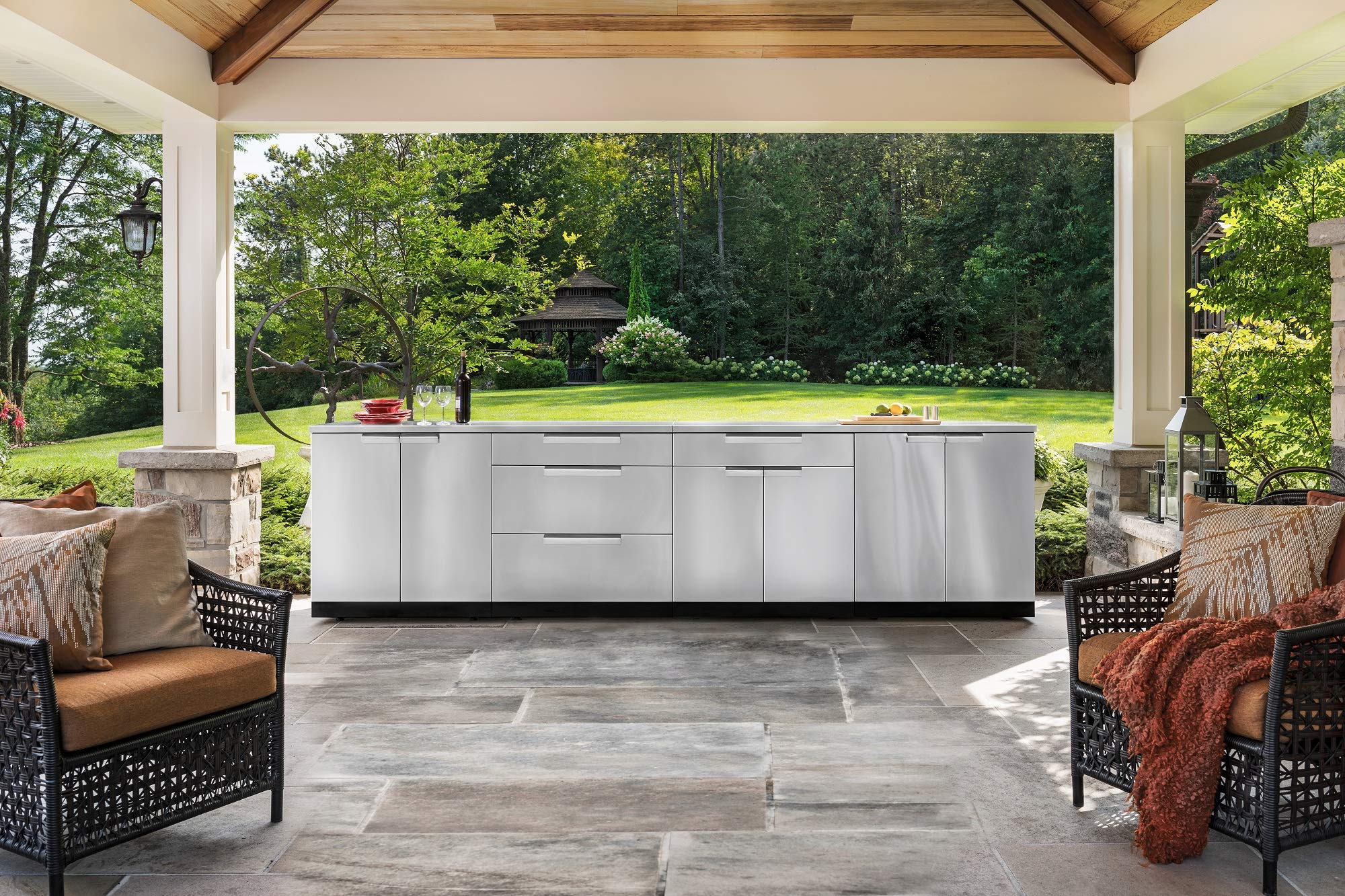 Premium Stainless Steel Outdoor Kitchen Set - 3-Drawer Cabinet, Bar Cabinet, 33