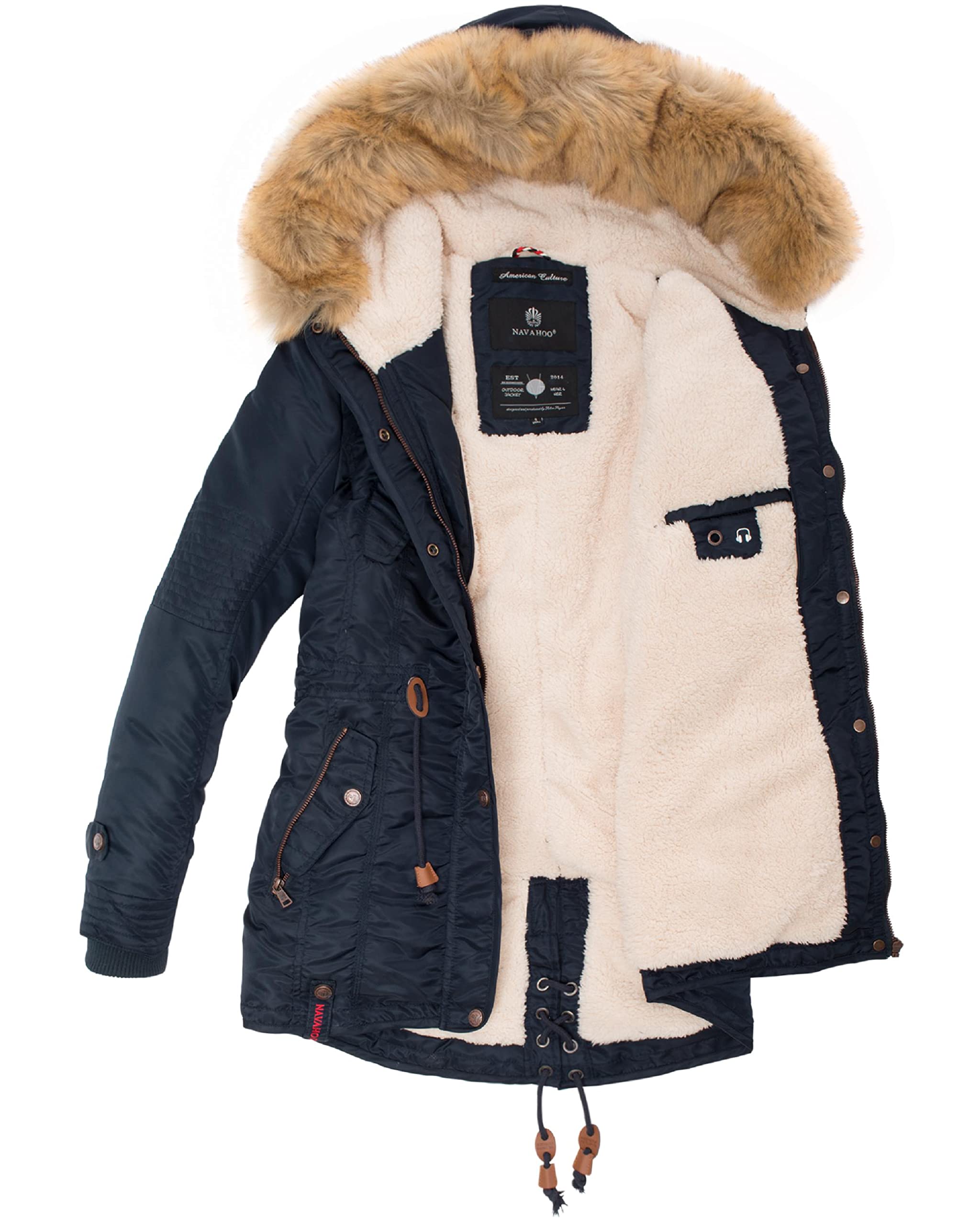 Navahoo Women's Winter Coat - Warm Long Parka with Hood, Size XS to 3XL - Perfect for Cold Weather, Snow Activities & Outdoor Adventures
