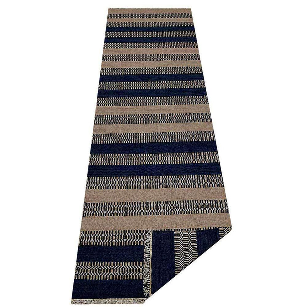 Hand Woven Flat Weave Kilim Wool Eco-Friendly Area Rugs - 2'6