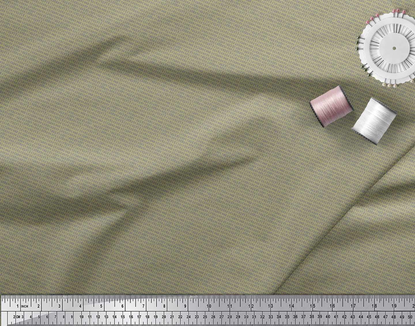 Soimoi 100% Polyester Georgette Fabric - Grey Boxes Shirting Print - 42 Inches Wide by The Yard - Perfect for Dresses, Blouses, and DIY Sewing Projects