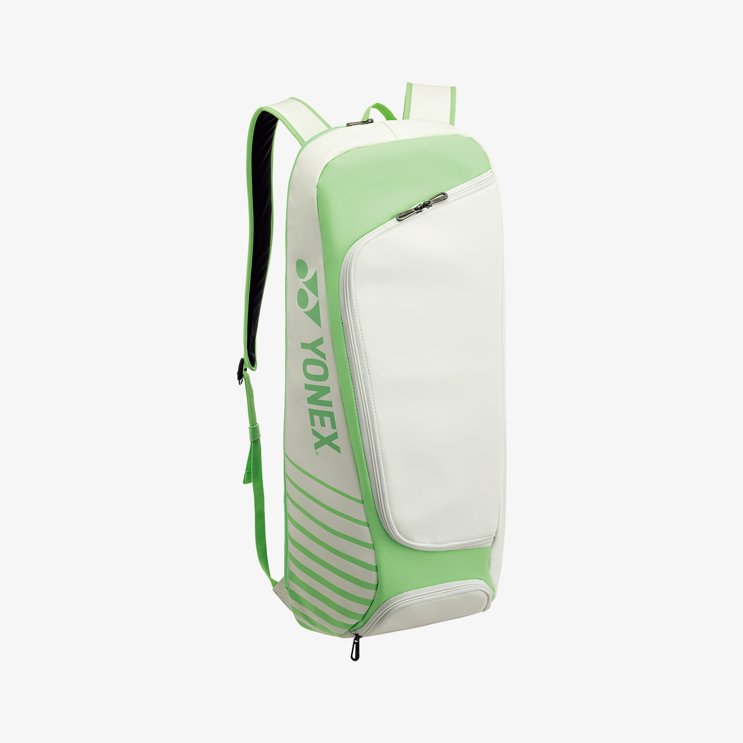 Yonex BAG82422WG Active Racket Backpack for Tennis & Badminton - Lightweight Sports Bag with Ventilated Shoe Compartment (White/Green) - Perfect for Gym, Court & Travel