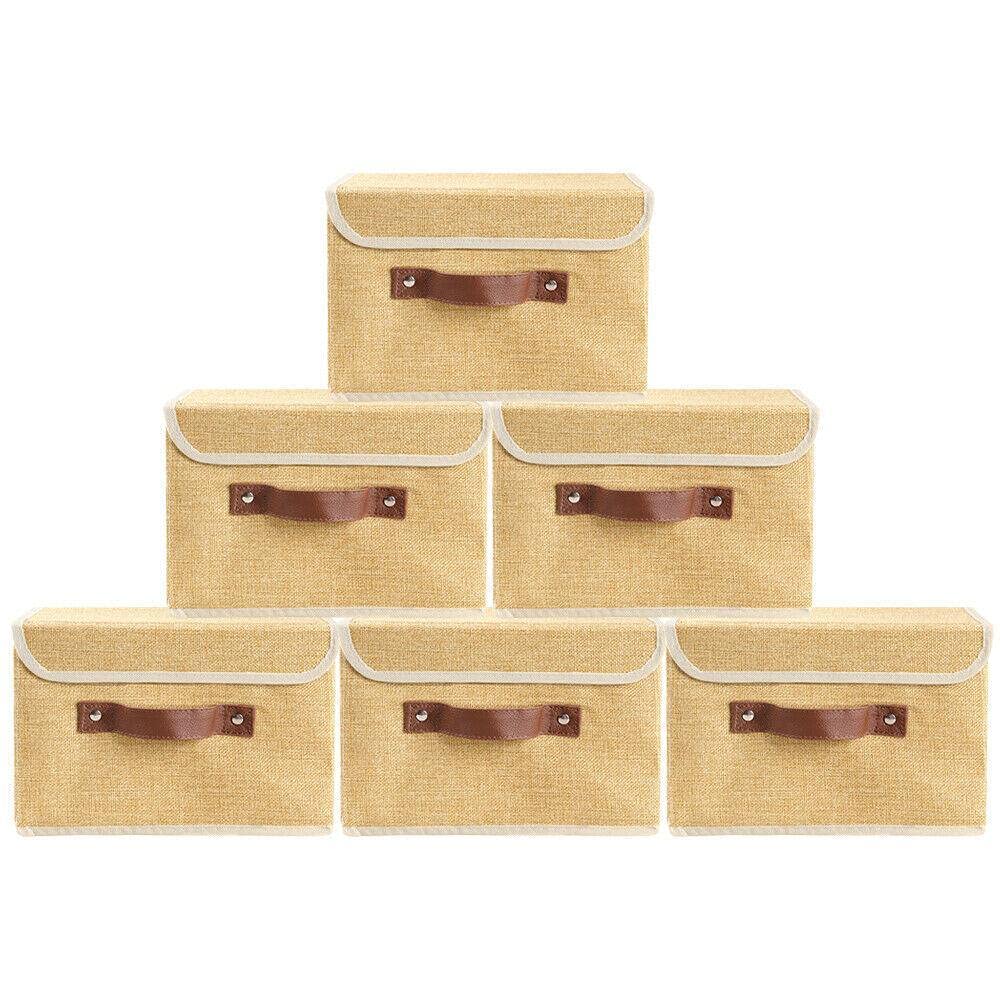 Europder 6-Pack 10x8 Inch Foldable Fabric Storage Bins - Collapsible Closet Organizers, Home & Office Organization Boxes for Shelves, Toys, Books, and Supplies | Space-Saving Solution for Bedroom, Closet, and Office Storage