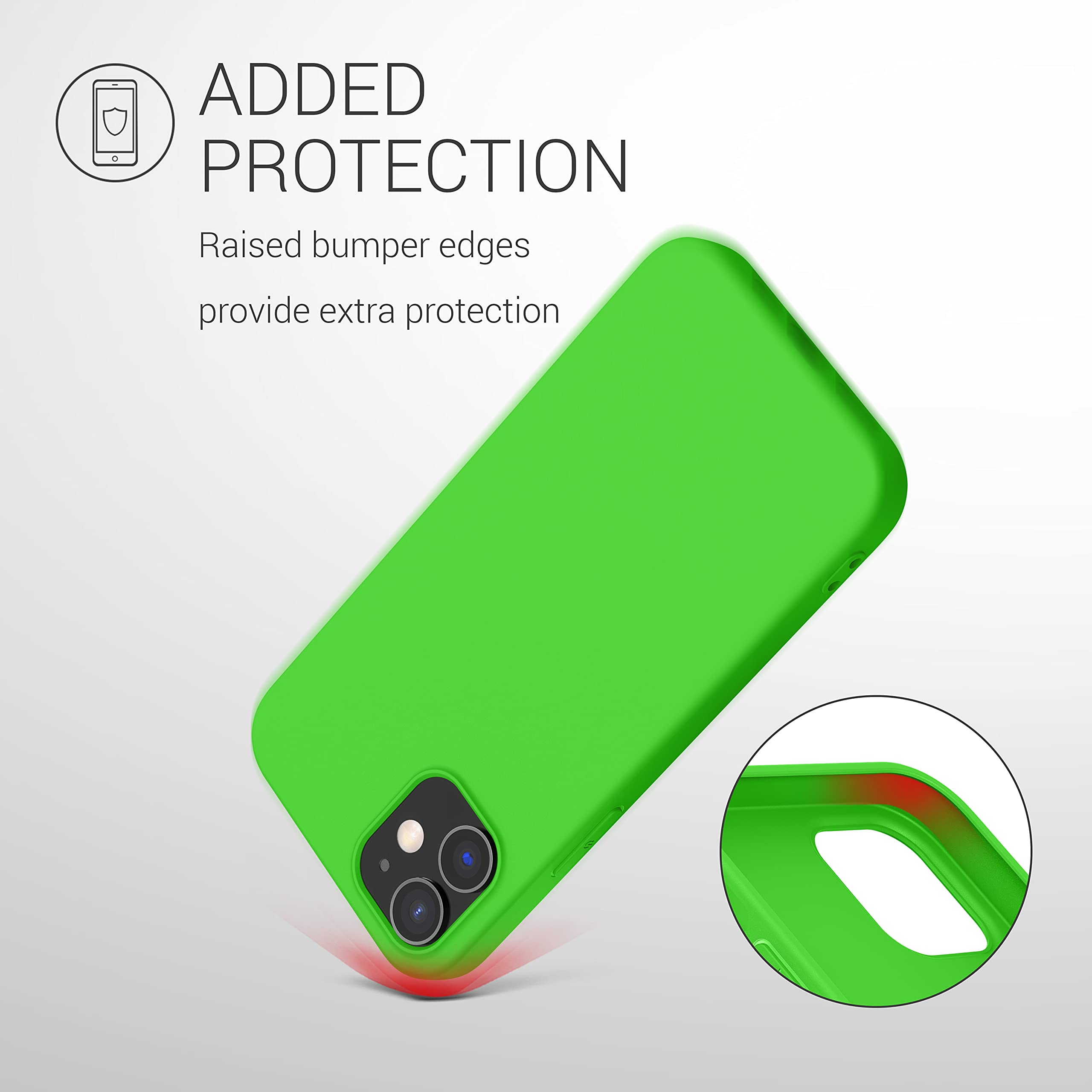 kwmobile Soft Slim Protective TPU Silicone Case for Apple iPhone 12 & iPhone 12 Pro - Shockproof Cover with Premium Grip - Lime Green - Perfect for Everyday Use, Work & Outdoor Activities