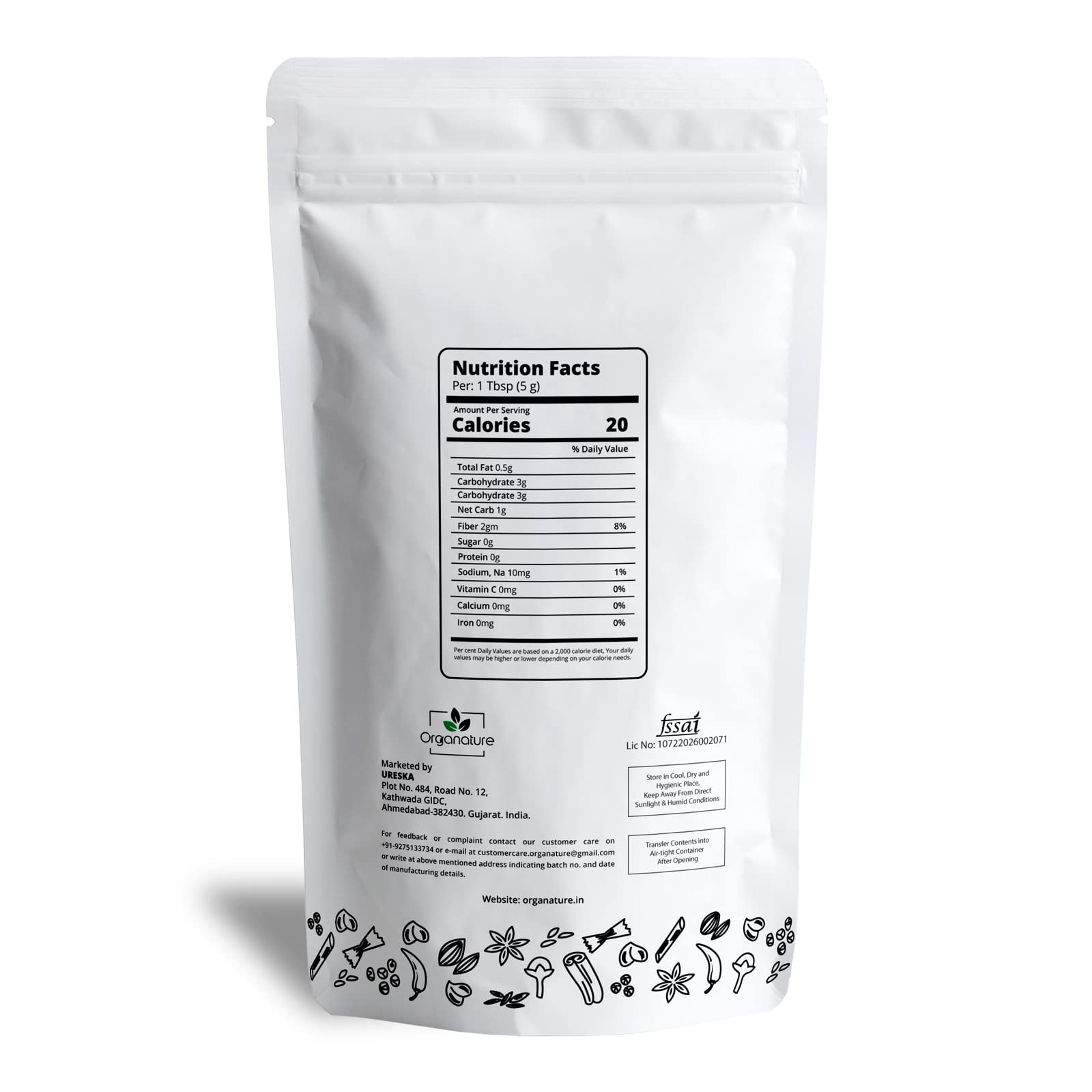 Organature Natural Turmeric Powder (Haldi) - 850g with High Curcumin Content for Immunity Boost | USDA Organic, Gluten-Free | Perfect for Golden Milk, Cooking & Skincare