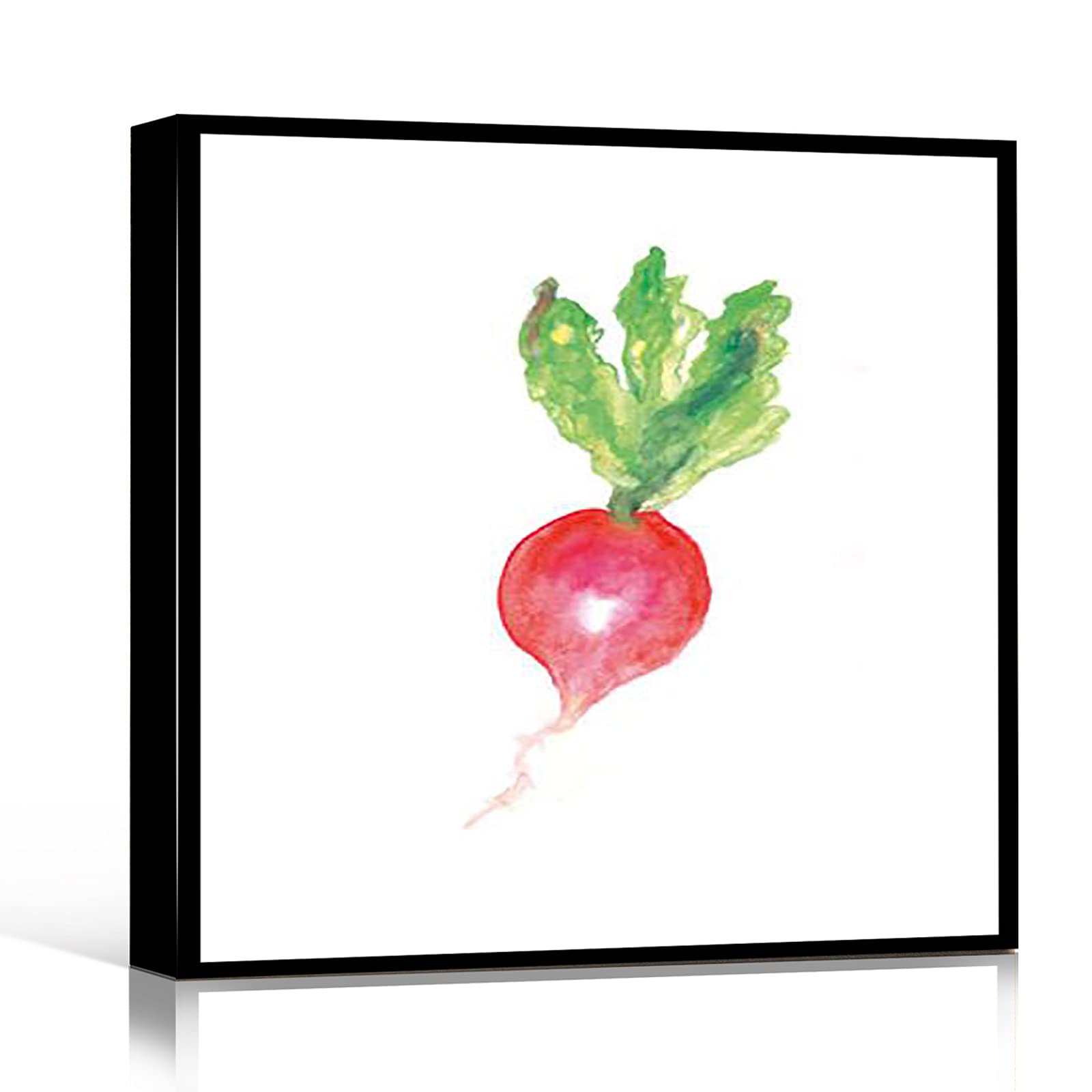 12x12 Inch Framed Modern Canvas Wall Art - Vegetable Watercolor Painting for Kitchen & Bedroom Decor | Perfect for Farmhouse, Dining Room & Living Room Wall Decor