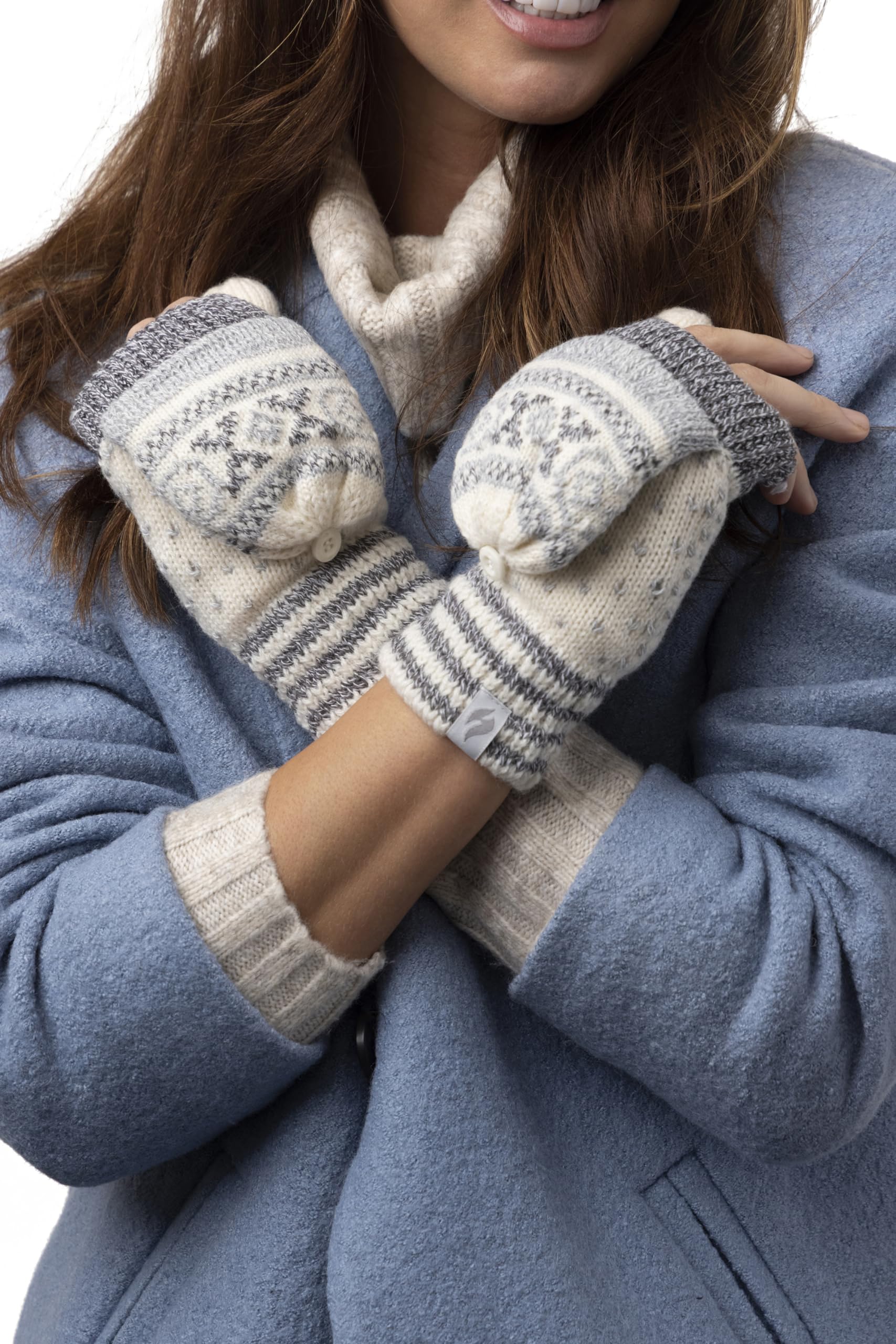 Heat Holders Women's Fleece Lined Thermal Winter Gloves - Ultra Warm Convertible Mittens for Cold Weather, Outdoor Activities & Snow Sports
