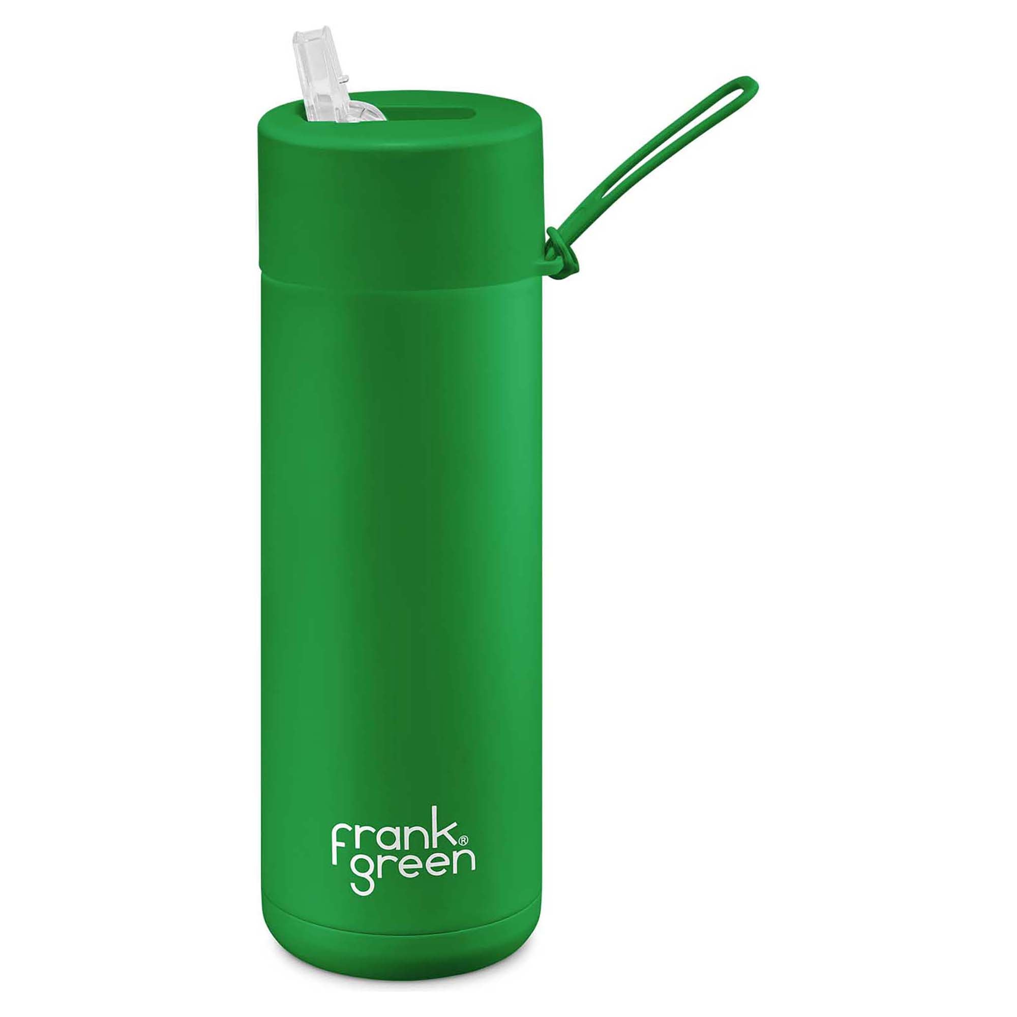 595ml Stainless Steel Ceramic Reusable Straw Lid Water Bottle - Eco Friendly Insulated Tumbler for Hot & Cold Drinks - Perfect for Office, Gym, Hiking and Travel