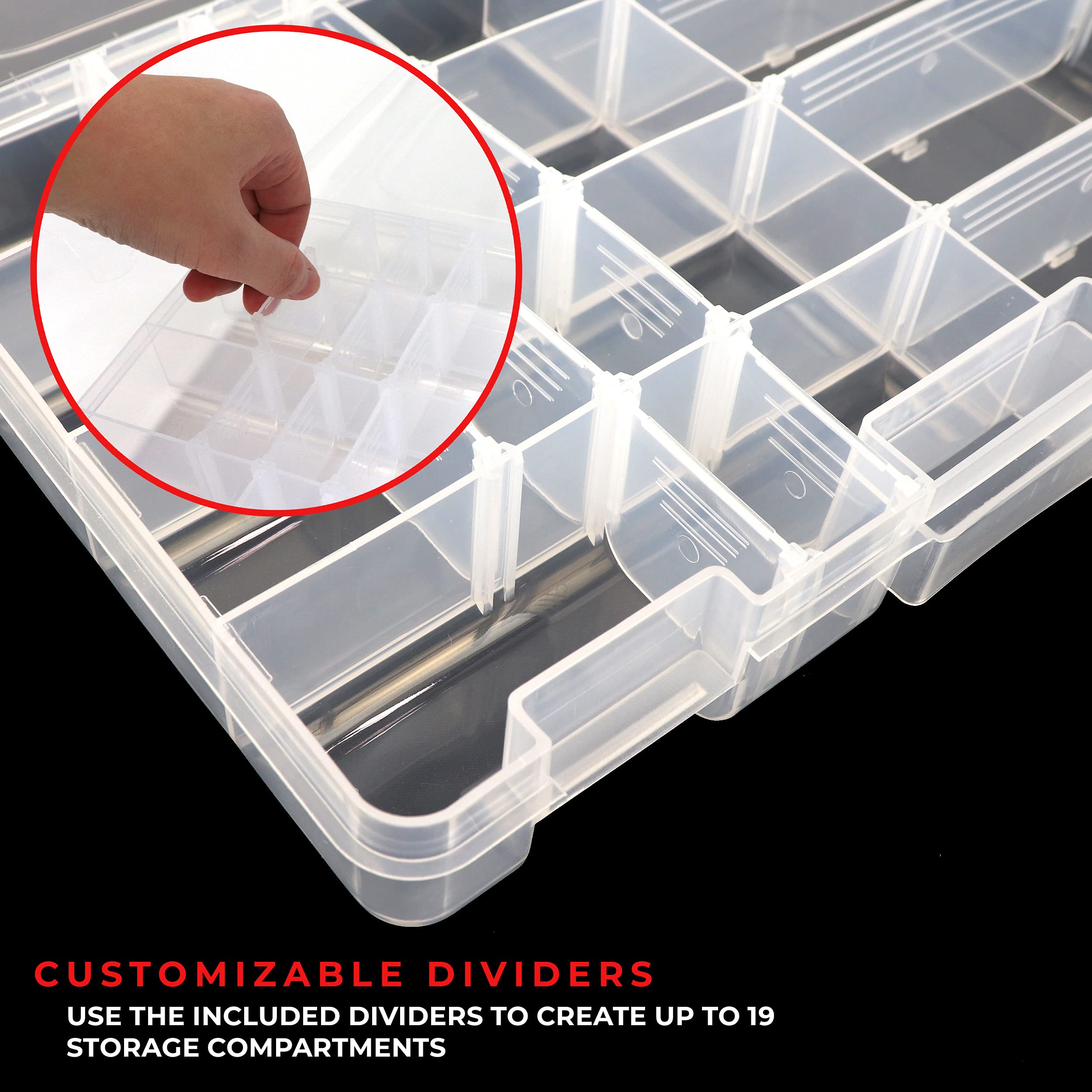 OSAGE RIVER Medium Clear Plastic Fishing Tackle Box Organizer - 10.9