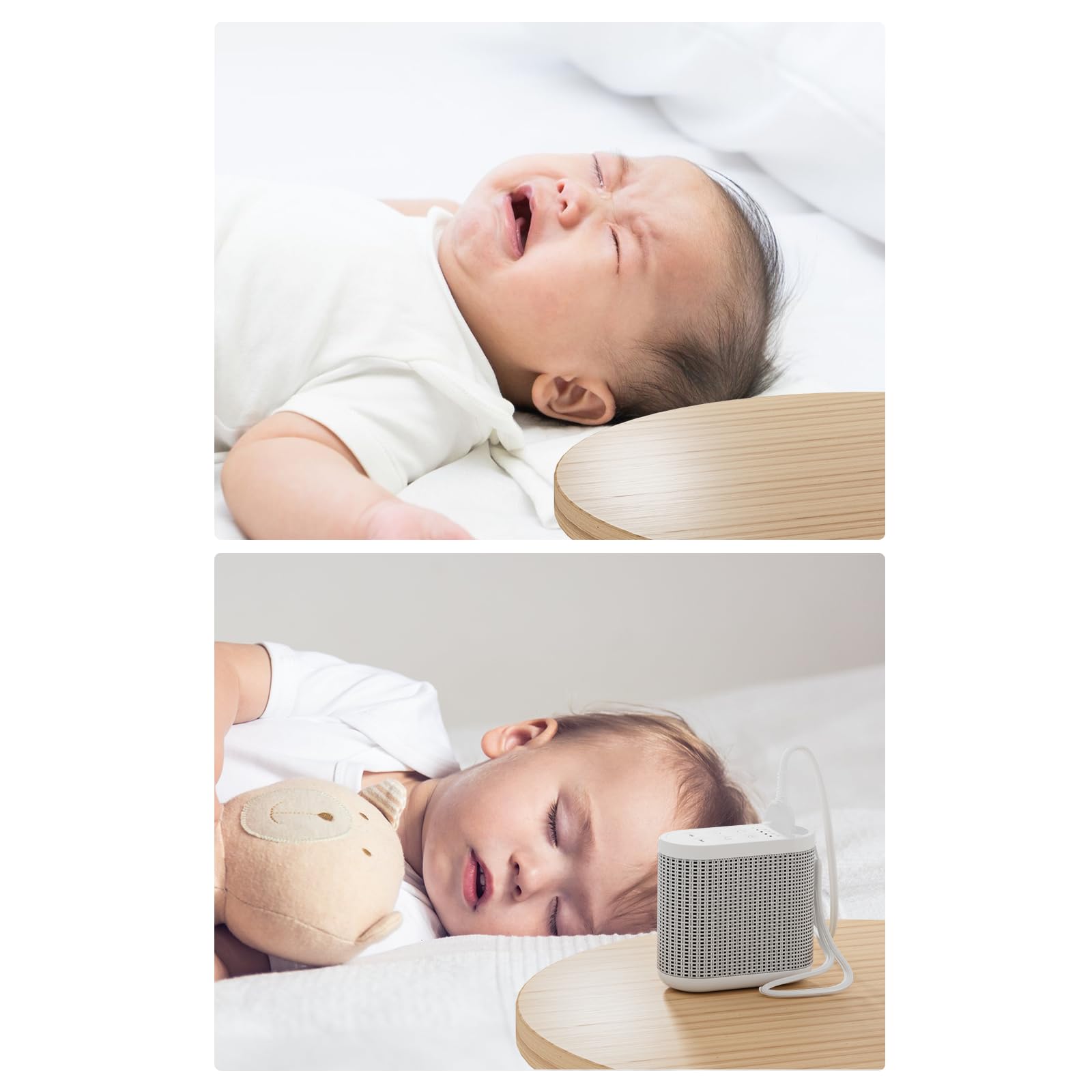 Welldiea Portable White Noise Machine with 21 Soothing Sleep Sounds, Timer & Memory Function, USB-C Rechargeable - Perfect for Home, Office, Travel, Baby & Adults (White) | Sleep Aid, Meditation & Relaxation Companion