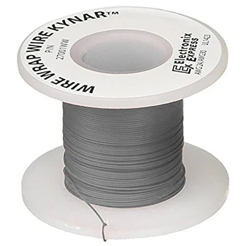 Premium 30 Gauge Solid Kynar Wire Wrap - 100 Feet Gray - Perfect for Jewelry Making, Electronics Projects & DIY Crafts