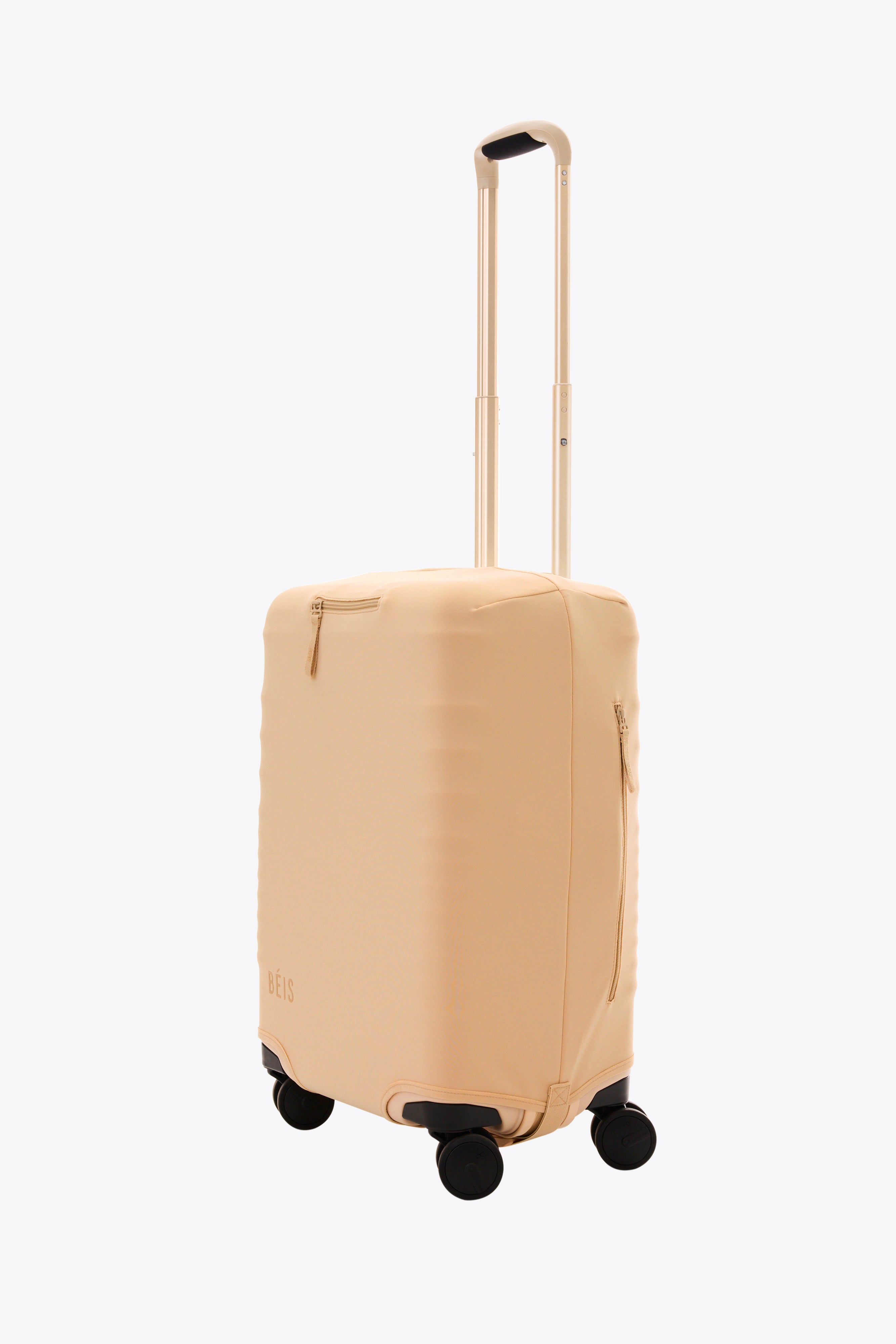Beige Carry On Luggage Cover - Waterproof & Scratch-Resistant Travel Suitcase Protector for Airplane, Train & Bus Trips