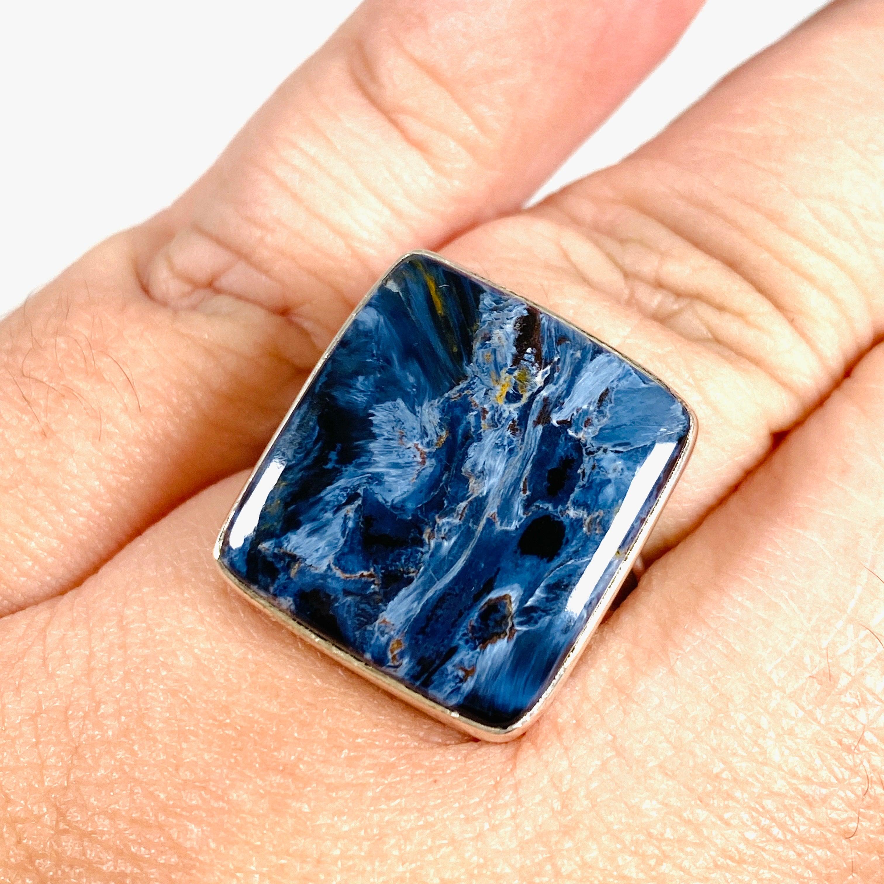 Pietersite Square Ring Size 11 KRGJ2011 - Unique Gemstone Jewelry for Women, Perfect for Gifts & Special Occasions
