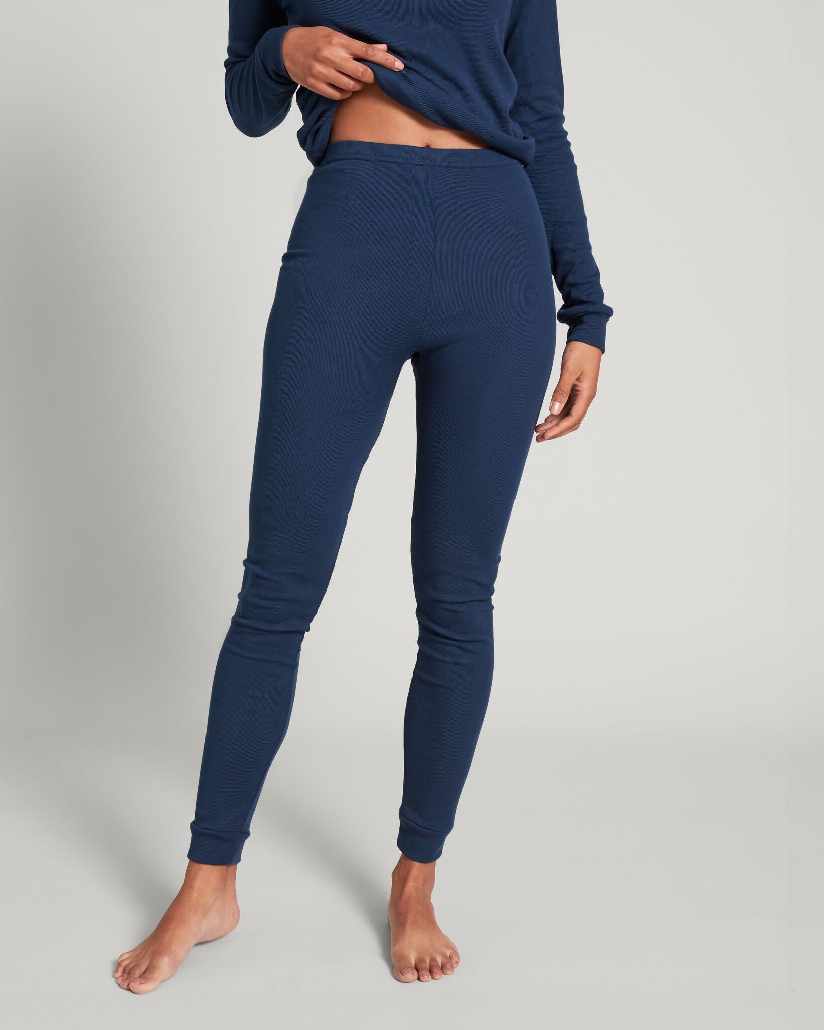KMDCore Polypro Thermal Long John Pants for Men & Women - Navy Blue - Cold Weather Base Layer for Skiing, Hiking & Outdoor Activities