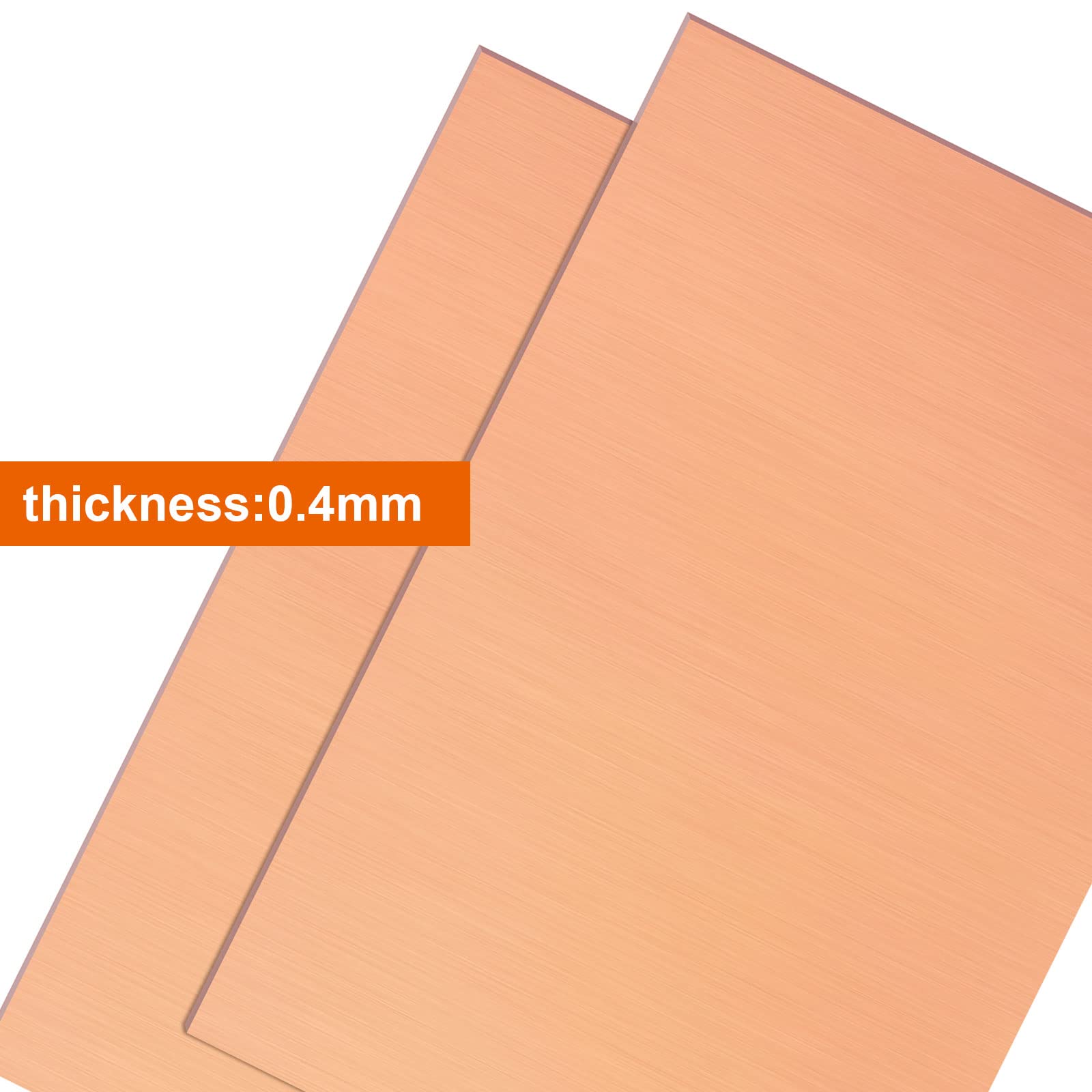 2PCS 8” x 12” 24 Gauge Pure Copper Sheets (0.02
