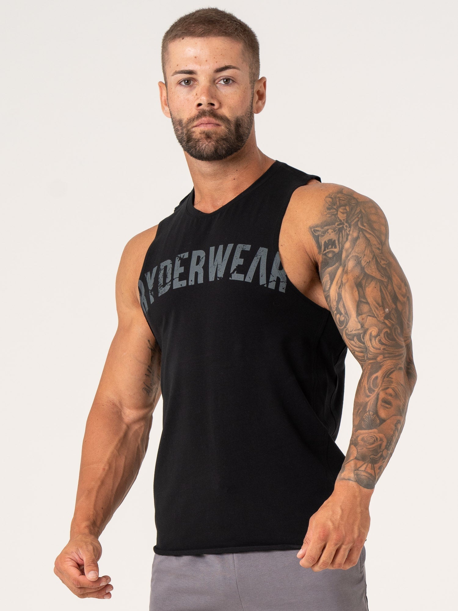 Force Tank Top for Men - Premium Black Workout Shirt for Gym, Running & Training - Comfortable & Breathable Activewear