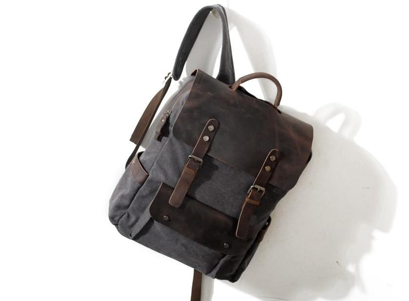 Durable Canvas Laptop Backpack for Men & Women - Waterproof Travel Backpack with USB Charging Port - Perfect for Work, School, College & Outdoor Adventures