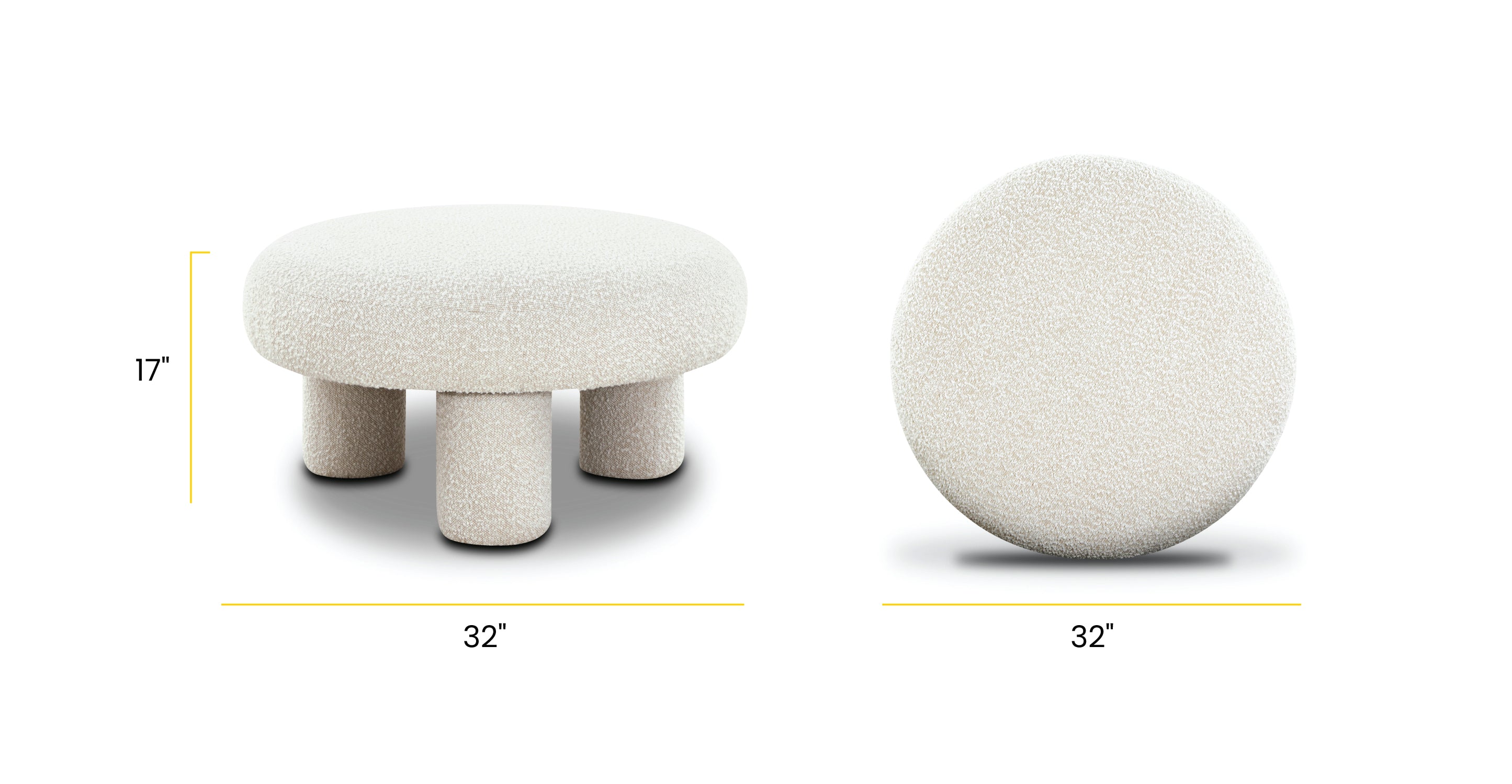 Circa Ottoman - Modern Round Storage Ottoman with Tufted Upholstery, Perfect for Living Room, Bedroom, or Nursery as Footrest, Seating & Storage Bench