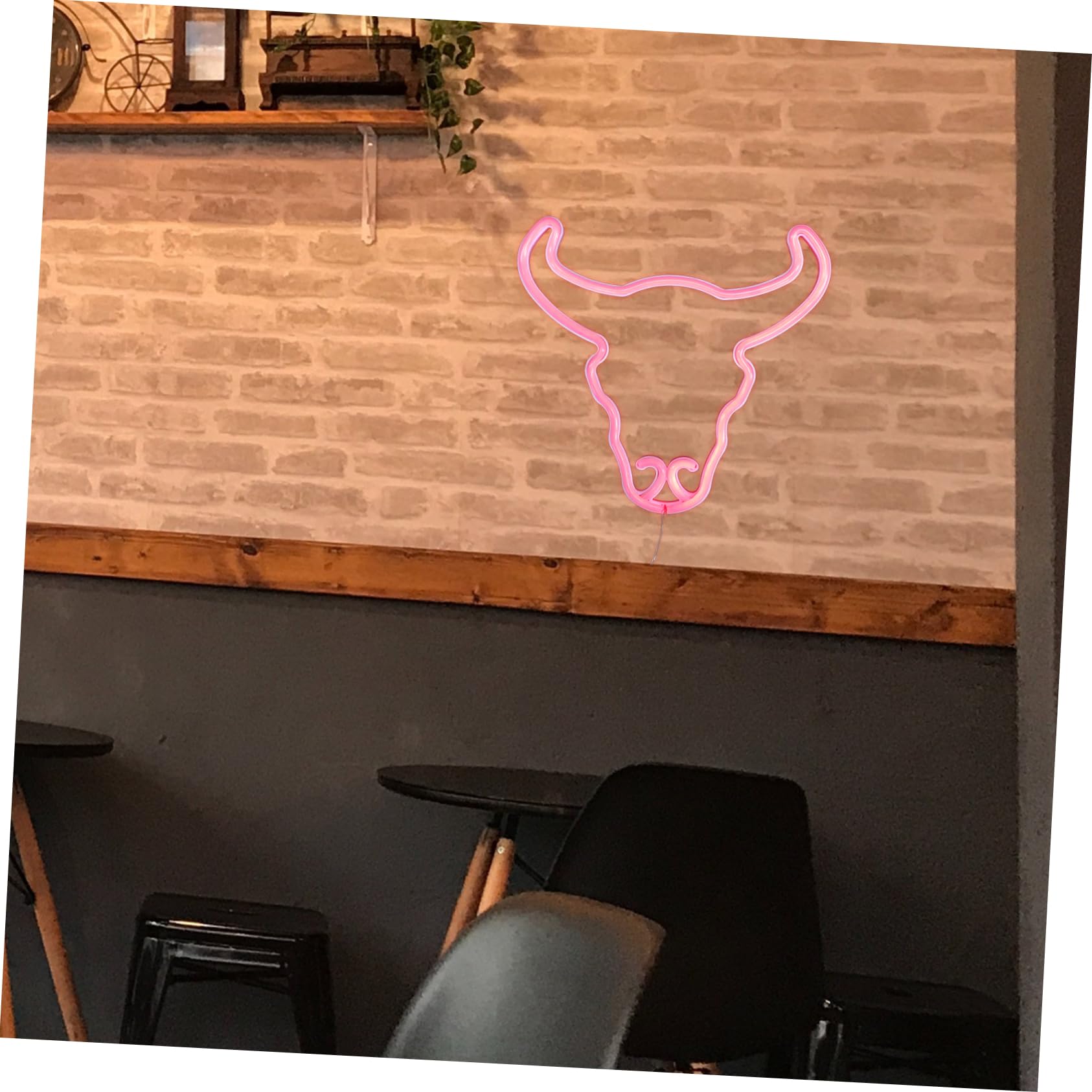ETHZZLE Cow Head Neon Light - LED Wall Decor for Home, Party & Room Aesthetic - Unique Gift for Housewarming, Birthday & Bar Decor