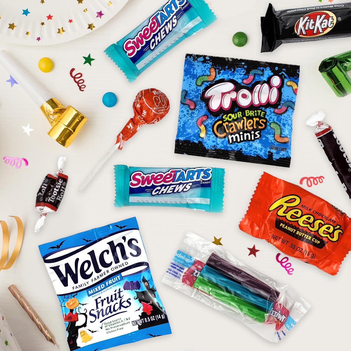 Bulk Individually Wrapped Assorted Candy Mix - Fun Size Chocolate Variety Pack with Kit Kat, Dots & Welch's - 5 LB Box for Halloween, Parties, Office Treats & Gift Baskets