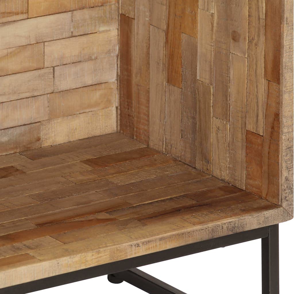 Reclaimed Teak Wood Sideboard with Drawers - Rustic Brown Industrial Style Handmade Compact Buffet Cabinet for Dining Room, Living Room & Entryway Storage