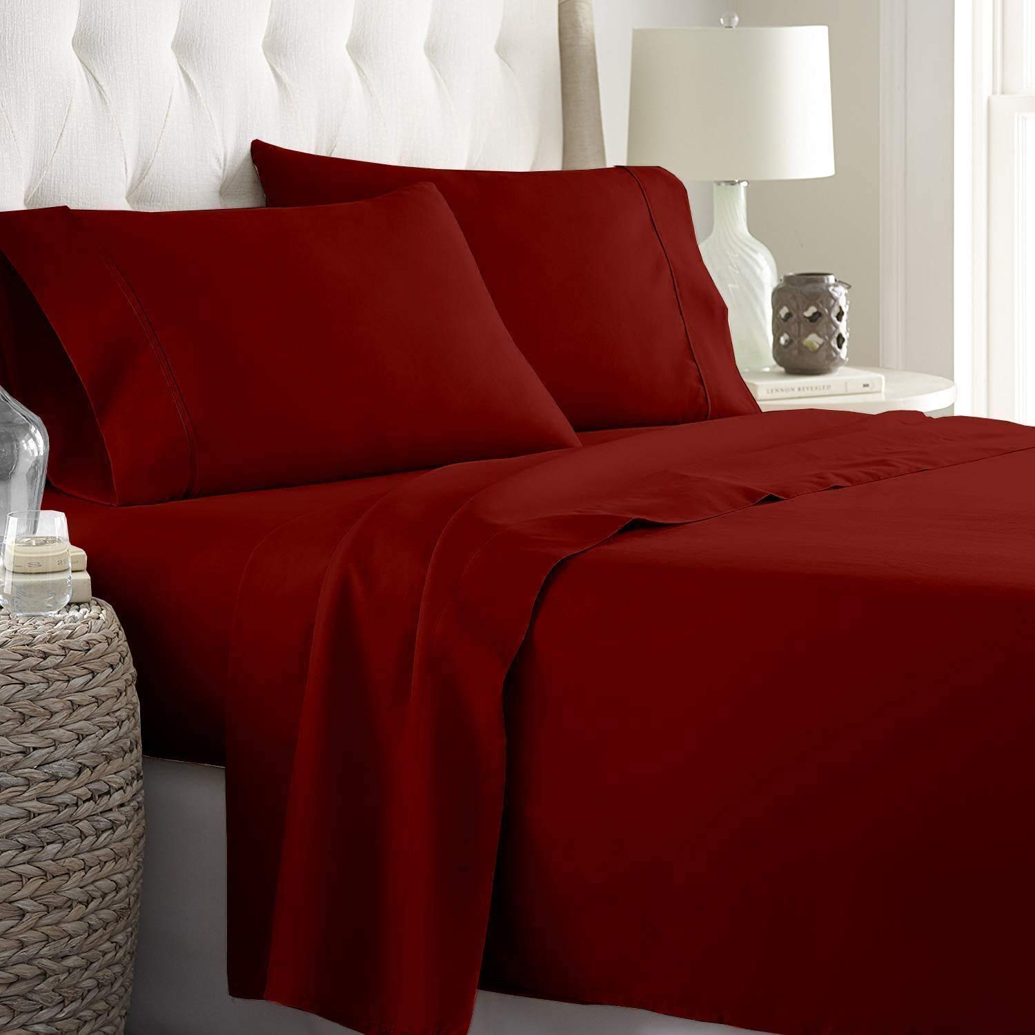 Luxury 600 Thread Count Egyptian Cotton Sheet Set - 5-Piece Split King Size, Deep Pocket (16