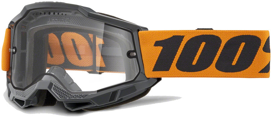 100% Accuri 2 Enduro MTB Goggles - Orange/Clear Lens - Durable Mountain Bike Goggles for Trail Riding & Downhill Cycling - UV Protection & Anti-Fog