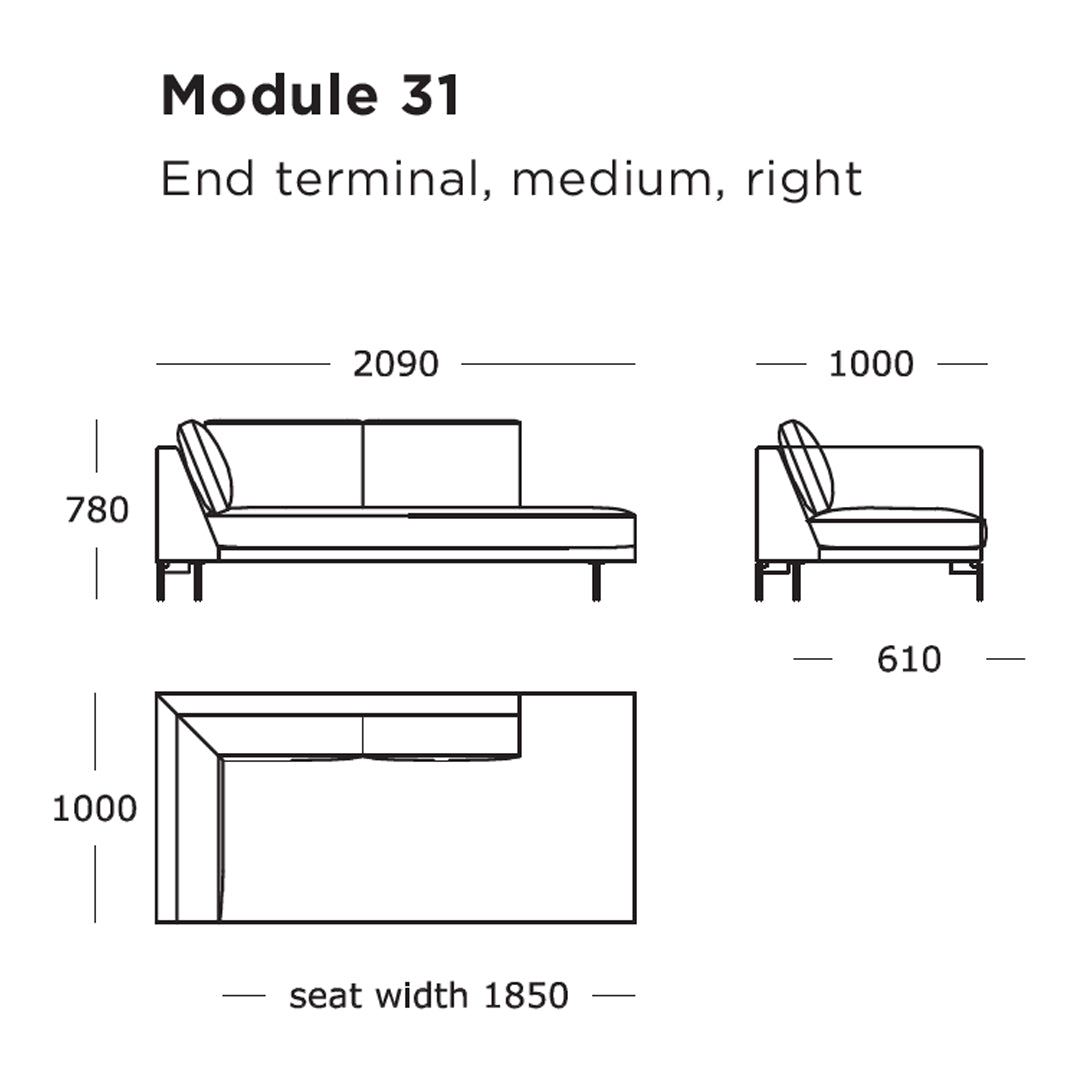 Modular Sofa Set - Edge V1 Contemporary Sectional Couch with 25 & 32 Modules for Living Room, Lounge & Office Spaces