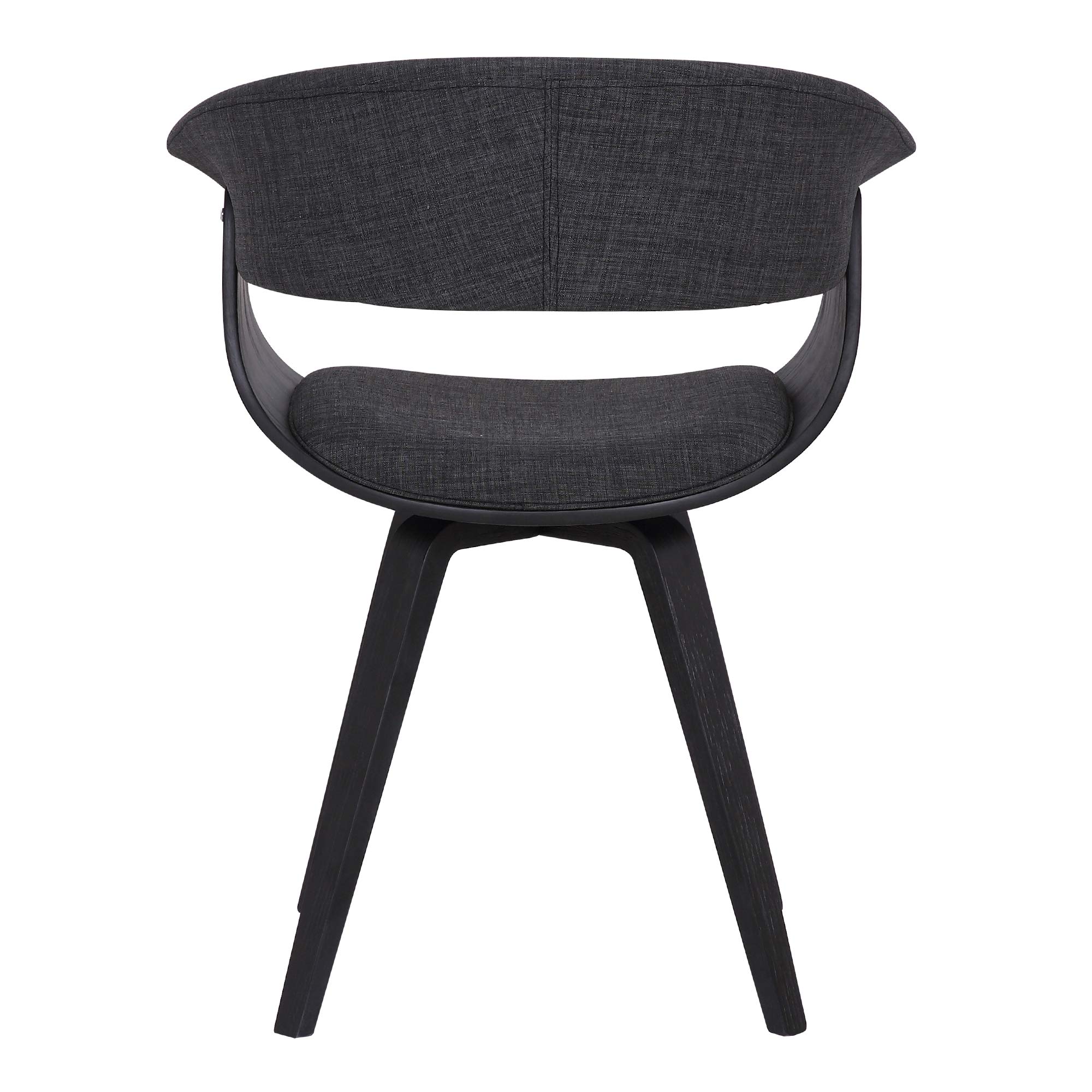 Armen Living Summer Mid Century Modern Dining Chair - Charcoal Fabric & Black Wood Finish - Perfect for Kitchen, Dining Table, Office Desk & Vanity
