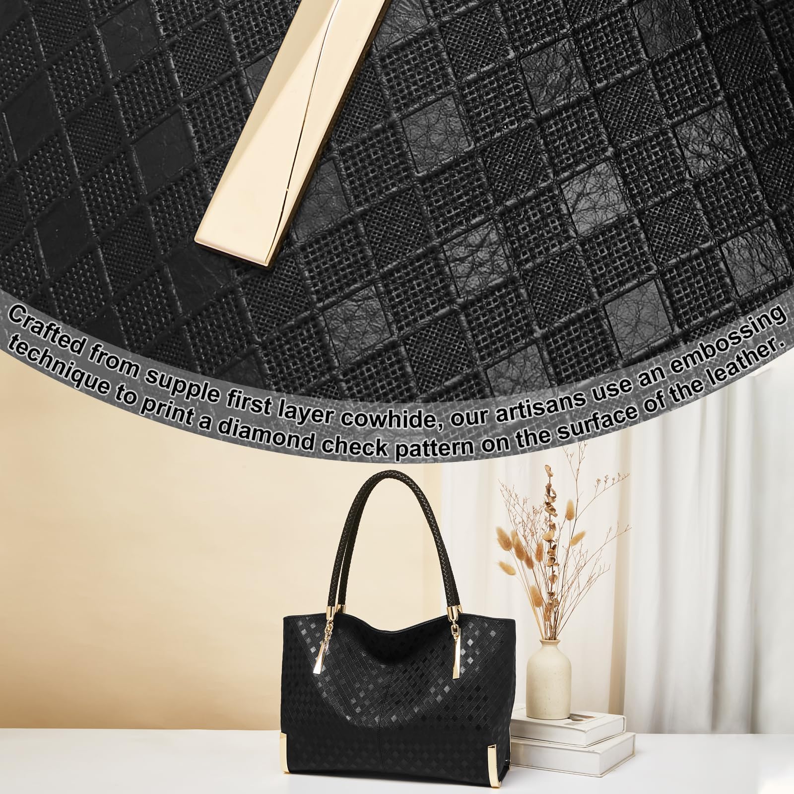 FOXLOVER Large Capacity Tote Handbags for Women - Fashion Top Handle Shoulder Bags & Purses, Minimalist Design Work Bag, Travel, Shopping & Everyday Use