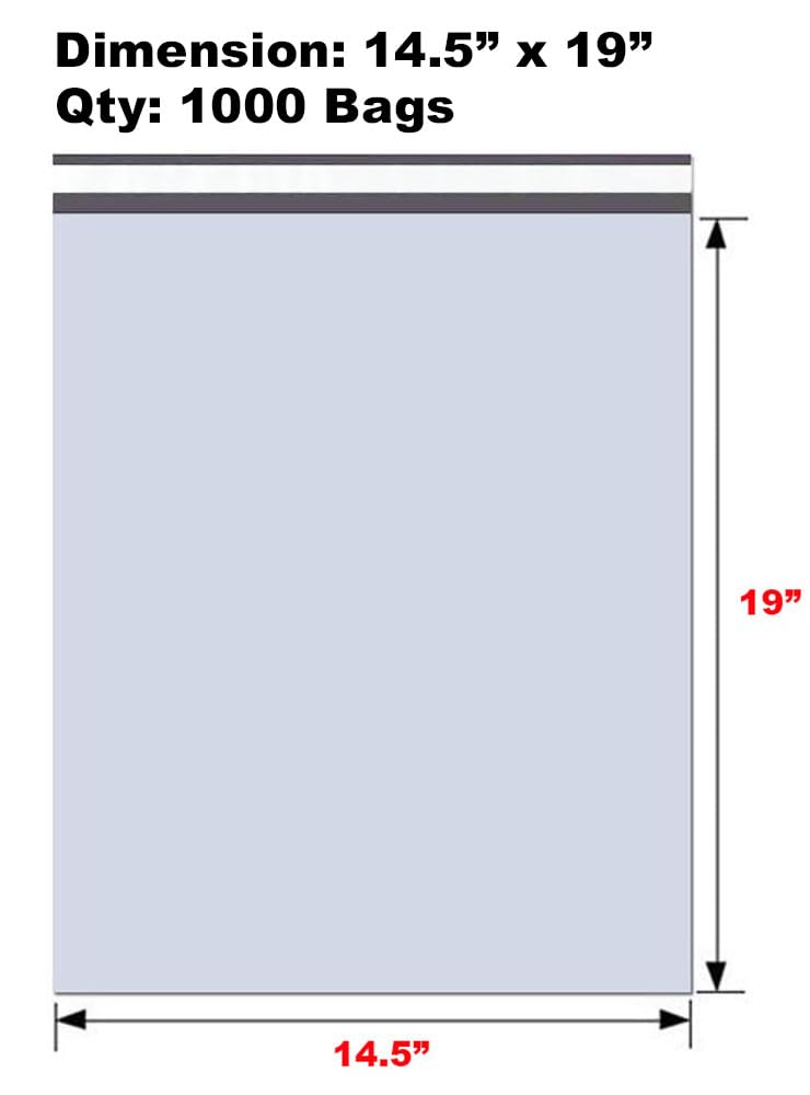 iMBAPrice 14.5x19 Inches White Poly Mailers - 1000-Pack #6 Self-Seal Waterproof Shipping Envelopes | Durable Tear-Resistant Mailing Bags for Ecommerce, Subscription Boxes & Small Business Shipping