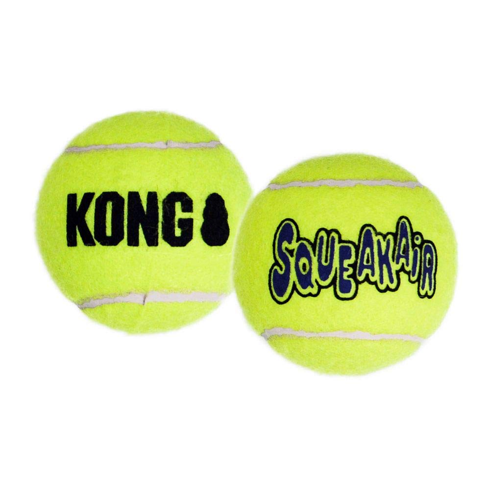 KONG Squeakair® Balls - Premium Squeaky Tennis Ball Dog Toys for Medium Dogs (3 Pack) - Gentle on Teeth, Durable Chew Toy - Perfect for Fetch, Training & Playtime in Backyard or Park