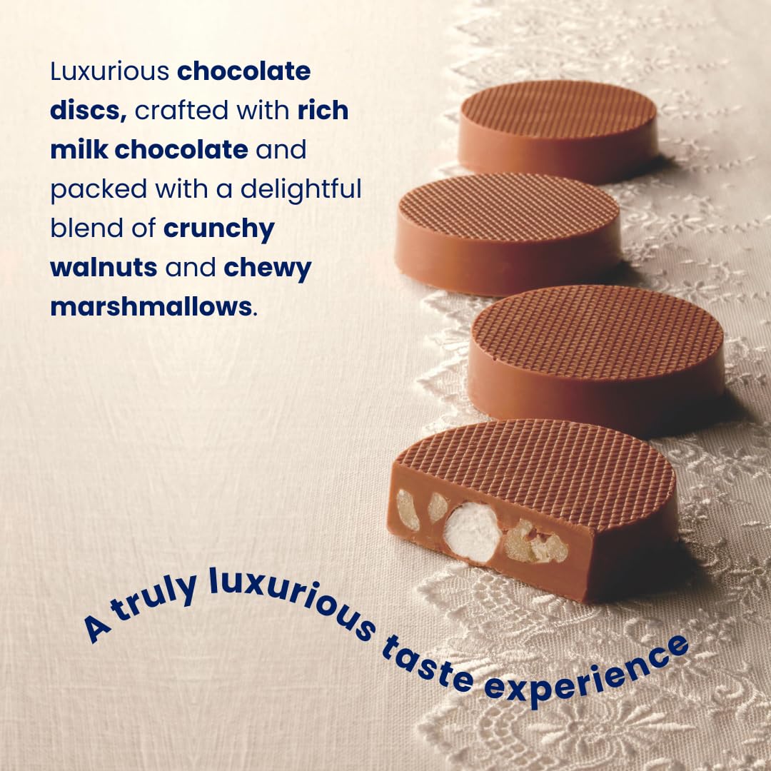 ROYCE' Petit Kurumaro Chocolate Discs with Walnuts & Marshmallows - Premium Japanese Snack from Hokkaido | Gourmet Gift Box (5pc) | Perfect for Holidays, Parties & Sweet Treats