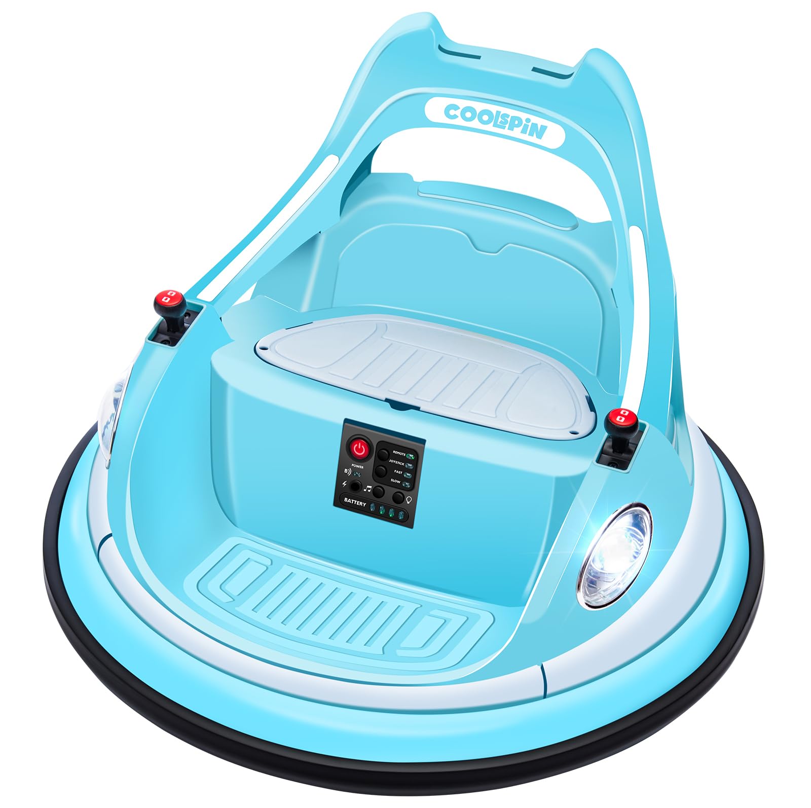 12V Electric Ride On Bumper Car for Kids with Parent Remote Control - 360° Spinning, LED Lights & Music, 1.9MPH Max Speed, ASTM Certified - Blue Toddler Toy for Ages 3-5 | Perfect for Indoor Playrooms, Birthday Gifts & Family Fun
