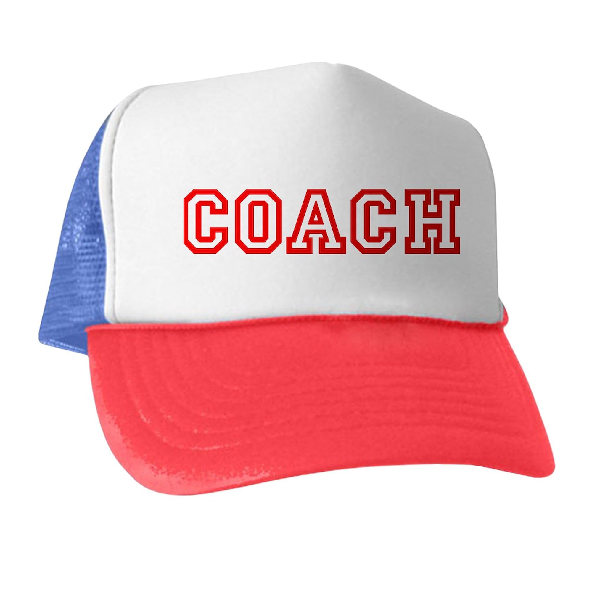 Custom Coach Trucker Mesh Hat - Adjustable Snapback Cap for Baseball & Outdoor Activities | Perfect for Sports Fans & Casual Wear